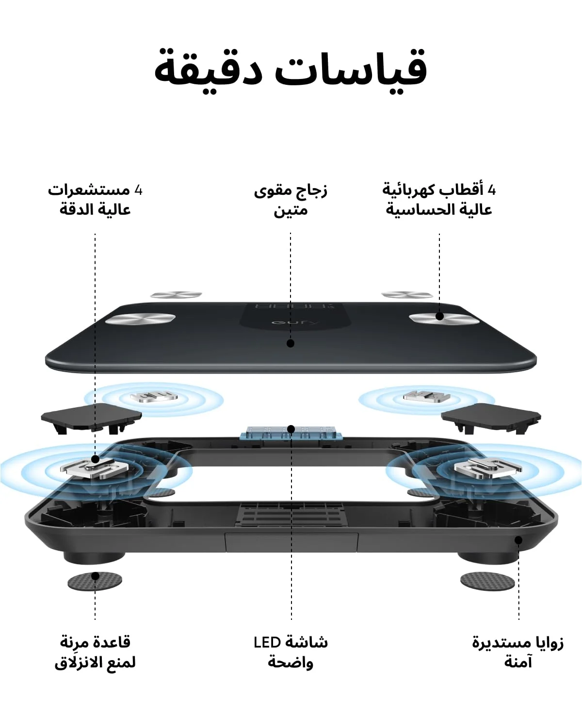 ترازو هوشمند Eufy مدل A1 با بلوتوث، ترازوی سنجش چربی بدن، ترازوی دیجیتال بی سیم حمام، 12 اندازه گیری، وزن/چربی بدن/BMI، تجزیه و تحلیل ترکیب بدن برای تناسب اندام، مشکی، پوند/کیلوگرم. ترازو هوشمند Eufy مدل A1 با بلوتوث، ترازوی سنجش چربی بدن، ترازوی دیجیتال بی سیم حمام، 12 اندازه گیری، وزن/چربی بدن/BMI، تجزیه و تحلیل ترکیب بدن برای تناسب اندام، مشکی، پوند/کیلوگرم.