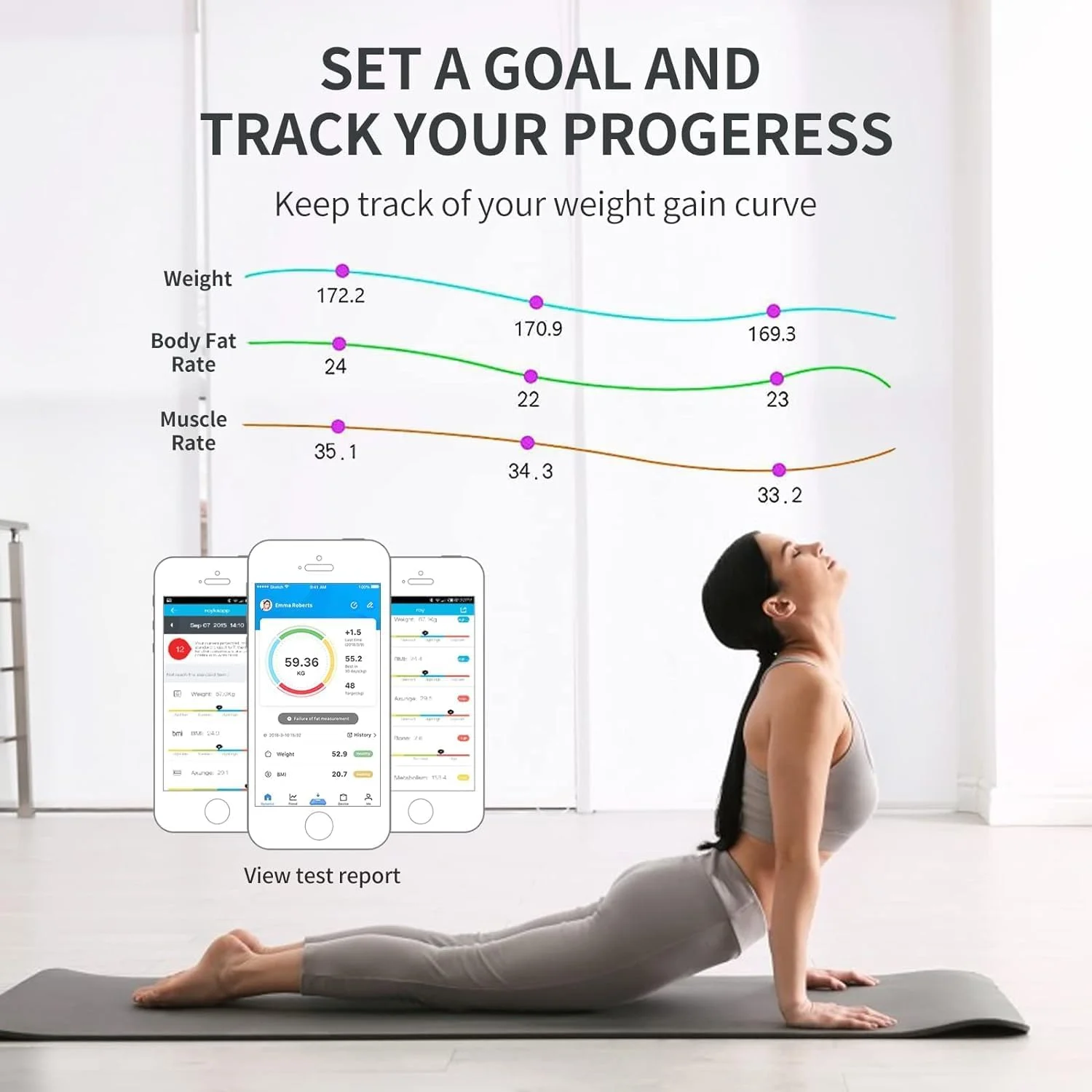 ترازو دیجیتال SKY-TOUCH، ترازو چربی بدن بلوتوثی، نمایشگر LED و روشن شدن با قدم گذاشتن، آنالیزور سلامت و ترکیب بدن، با شارژ USB، 26x260x2 سانتی متر، سفید ترازو دیجیتال SKY-TOUCH، ترازو چربی بدن بلوتوثی، نمایشگر LED و روشن شدن با قدم گذاشتن، آنالیزور سلامت و ترکیب بدن، با شارژ USB، 26x260x2 سانتی متر، سفید