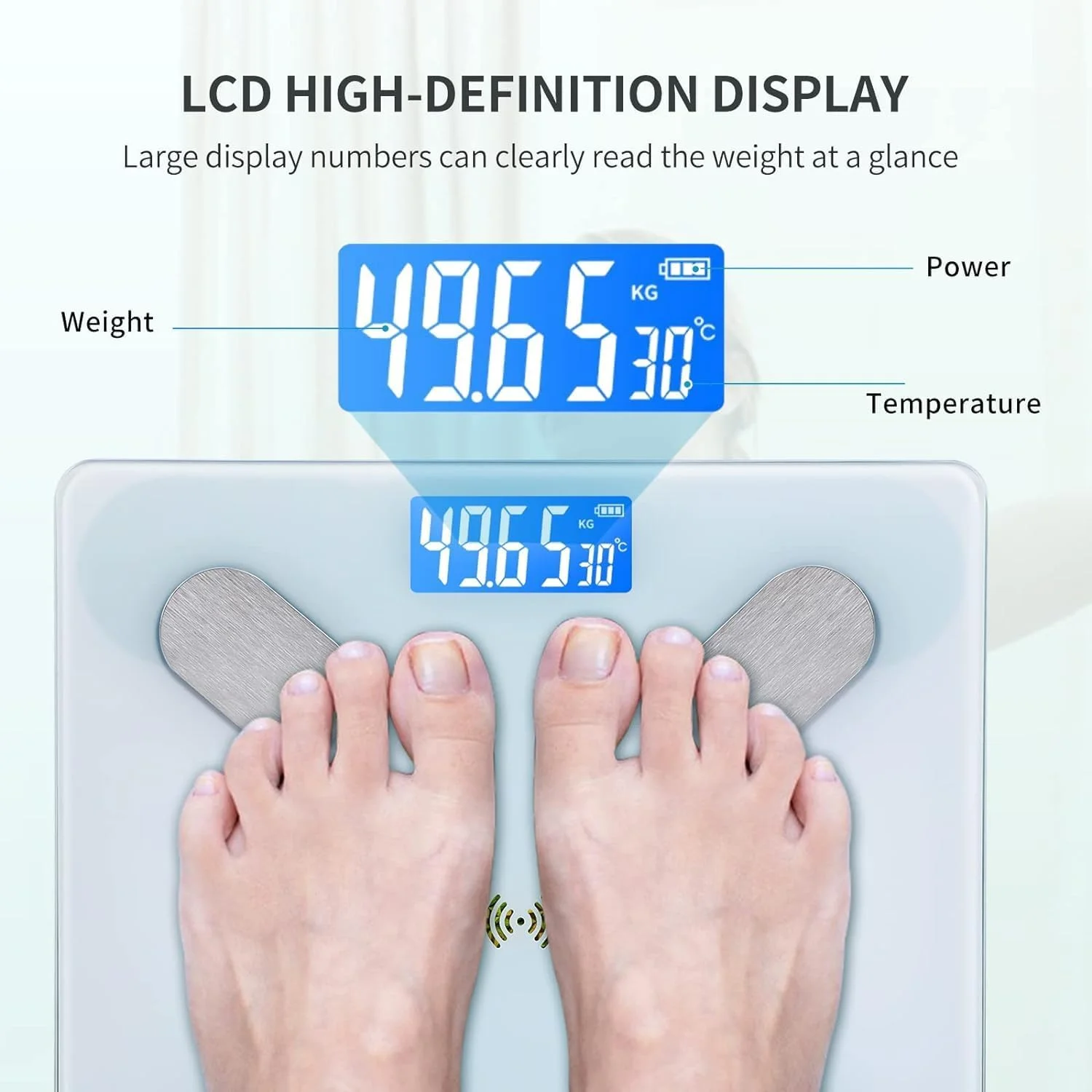 ترازو دیجیتال SKY-TOUCH، ترازو چربی بدن بلوتوثی، نمایشگر LED و روشن شدن با قدم گذاشتن، آنالیزور سلامت و ترکیب بدن، با شارژ USB، 26x260x2 سانتی متر، سفید ترازو دیجیتال SKY-TOUCH، ترازو چربی بدن بلوتوثی، نمایشگر LED و روشن شدن با قدم گذاشتن، آنالیزور سلامت و ترکیب بدن، با شارژ USB، 26x260x2 سانتی متر، سفید