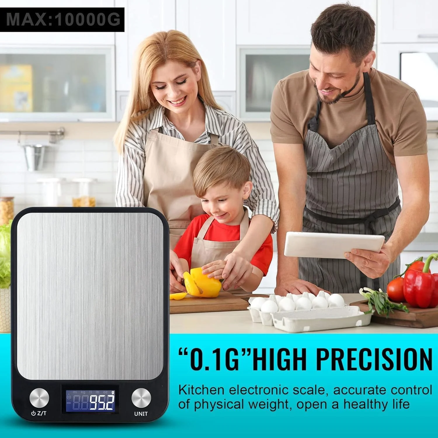 ترازوی آشپزخانه دیجیتال SKY-TOUCH، ترازوی غذای چند منظوره با صفحه نمایش LCD پلت فرم استیل ضد زنگ، فوق العاده باریک، عملکرد تارا، ترازوی غذای با دقت بالا (شامل باتری) ترازوی آشپزخانه دیجیتال SKY-TOUCH، ترازوی غذای چند منظوره با صفحه نمایش LCD پلت فرم استیل ضد زنگ، فوق العاده باریک، عملکرد تارا، ترازوی غذای با دقت بالا (شامل باتری)
