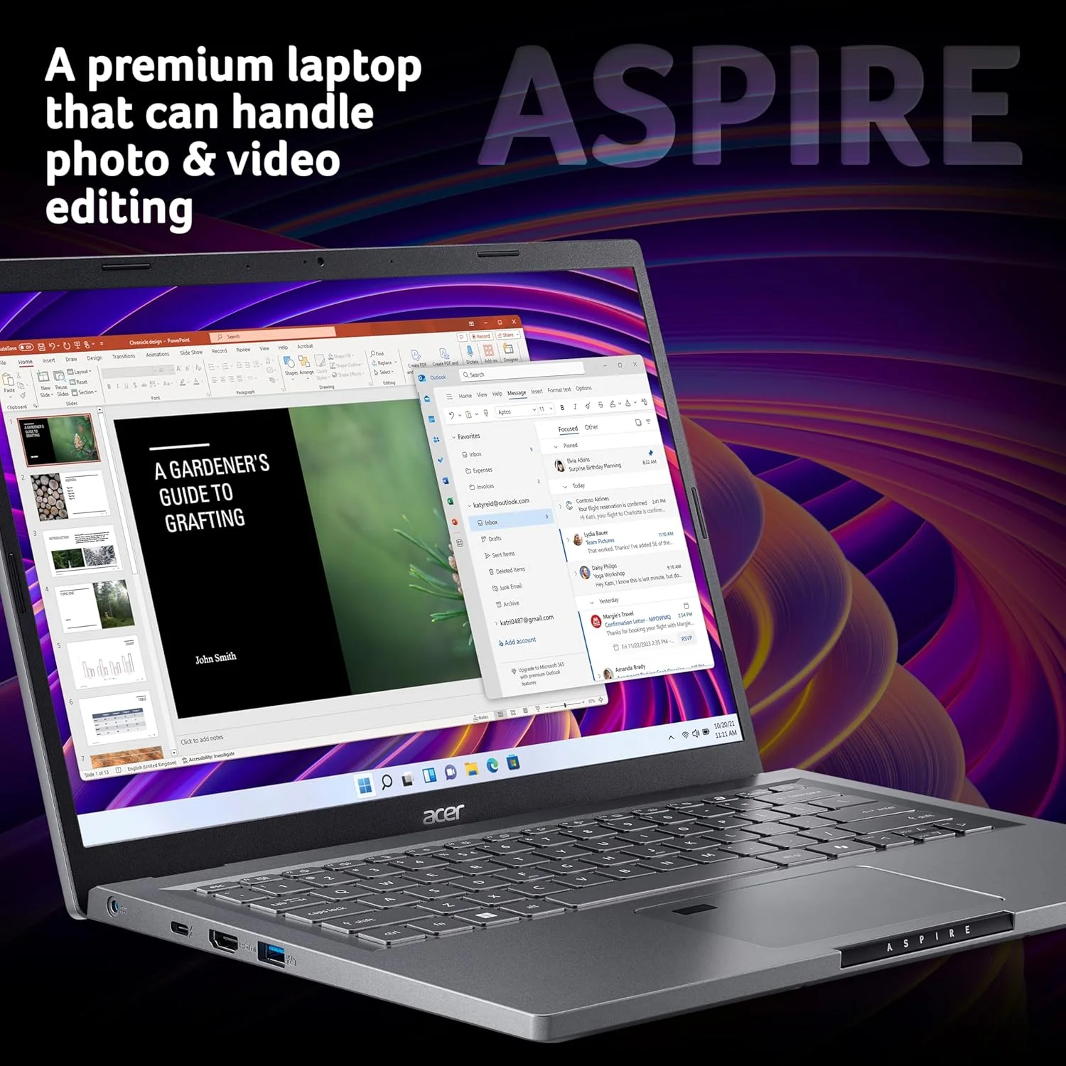لپ تاپ Acer Aspire 14 | صفحه نمایش 14.0 اینچی WUXGA 1920x1200 IPS | پردازنده Intel Core 7 150U | کارت گرافیک NVIDIA GeForce RTX 2050 | رم 16 گیگابایتی DDR5 | حافظه SSD 1 ترابایتی | Wi-Fi 6E | هوش مصنوعی | کلید Copilot | حسگر اثر انگشت | A14-51GM-771W