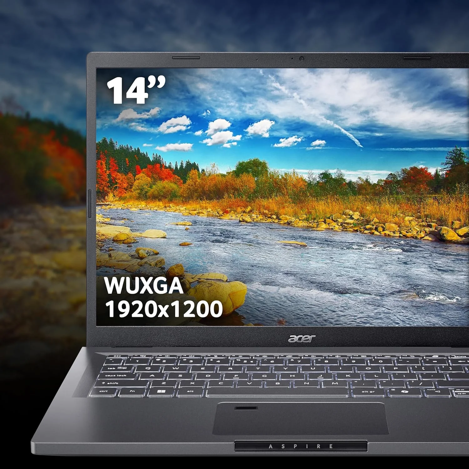 لپ تاپ Acer Aspire 14 | صفحه نمایش 14.0 اینچی WUXGA 1920x1200 IPS | پردازنده Intel Core 7 150U | کارت گرافیک NVIDIA GeForce RTX 2050 | رم 16 گیگابایتی DDR5 | حافظه SSD 1 ترابایتی | Wi-Fi 6E | هوش مصنوعی | کلید Copilot | حسگر اثر انگشت | A14-51GM-771W