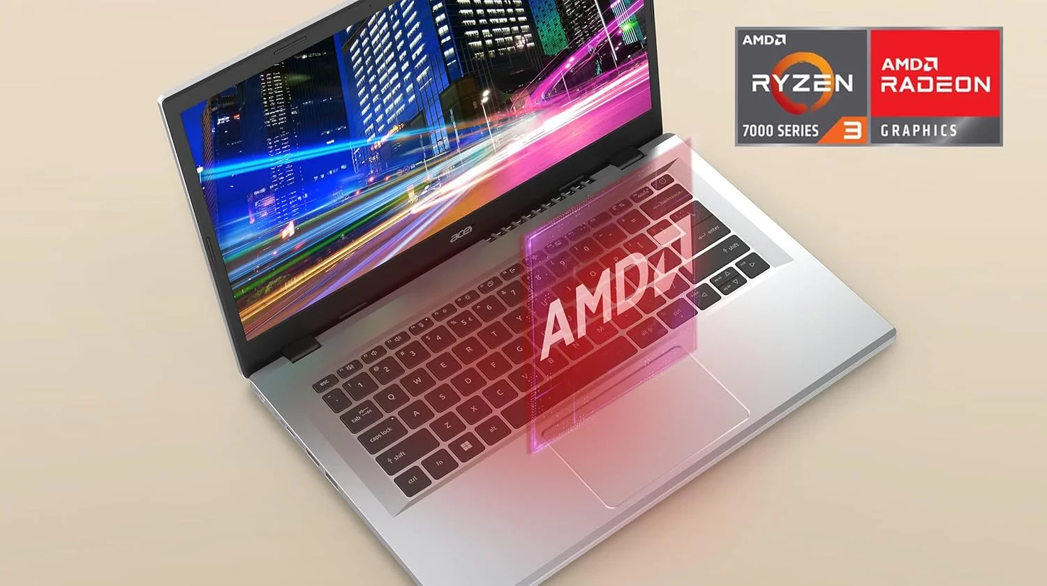 لپ تاپ باریک ایسر Aspire 3 A315-24P-R7VH | صفحه نمایش 15.6 اینچی Full HD IPS | پردازنده چهار هسته ای AMD Ryzen 3 7320U | گرافیک AMD Radeon | 8 گیگابایت LPDDR5 | 128 گیگابایت NVMe SSD | Wi-Fi 6 | ویندوز 11 هوم در حالت S