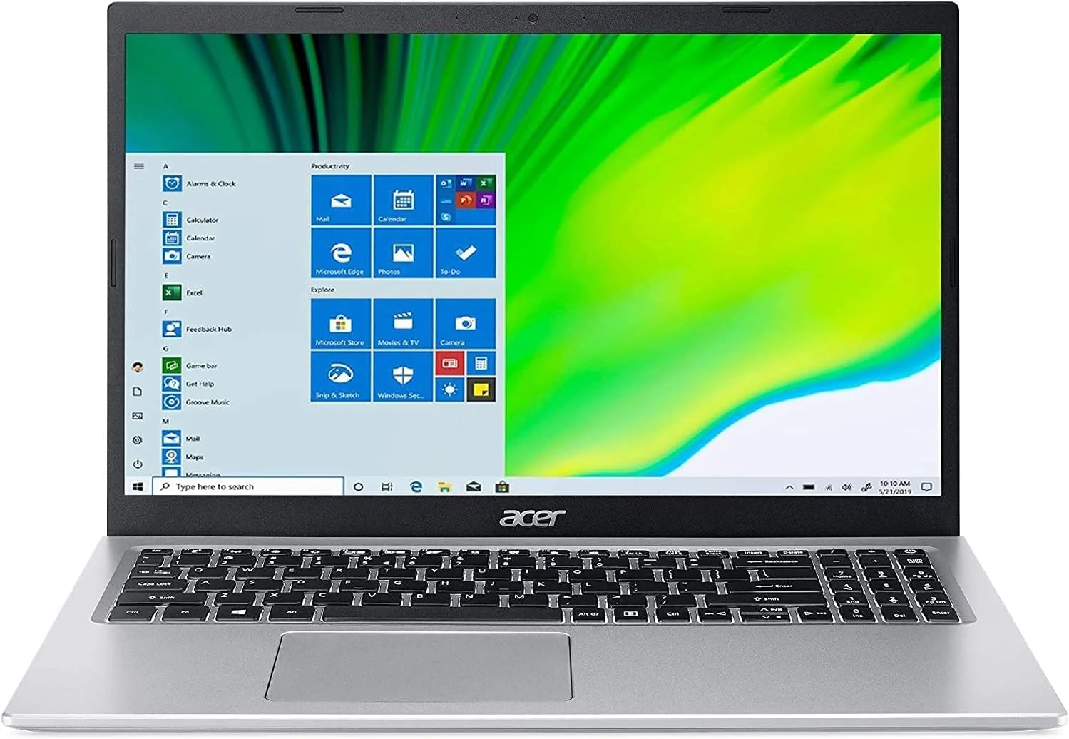 لپ تاپ باریک Acer Aspire 5 مدل 2021، صفحه نمایش 15.6 اینچی FHD BuleLightShield، پردازنده نسل 11 اینتل Core i3-1115G4، ویندوز 10 H (حالت S)، WiFi 6، Type-C، 3 در 1 (8 گیگابایت رم | 512 گیگابایت PCIe SSD)