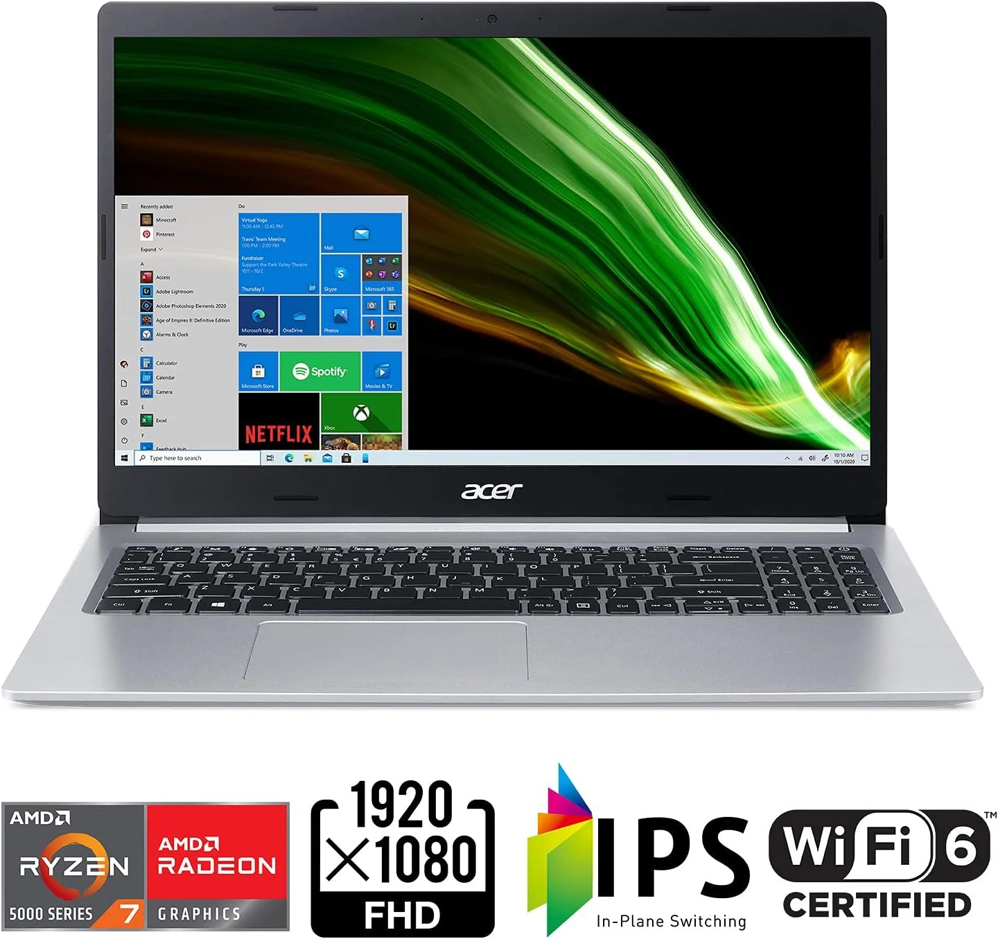 لپ تاپ باریک ایسر Aspire 3 | صفحه نمایش 15.6 اینچی Full HD IPS | پردازنده موبایل AMD Ryzen 7 5700U Hexa-Core | کارت گرافیک AMD Radeon | 16 گیگابایت DDR4 | 1 ترابایت NVMe SSD | WiFi 6 | ویندوز 11 هوم