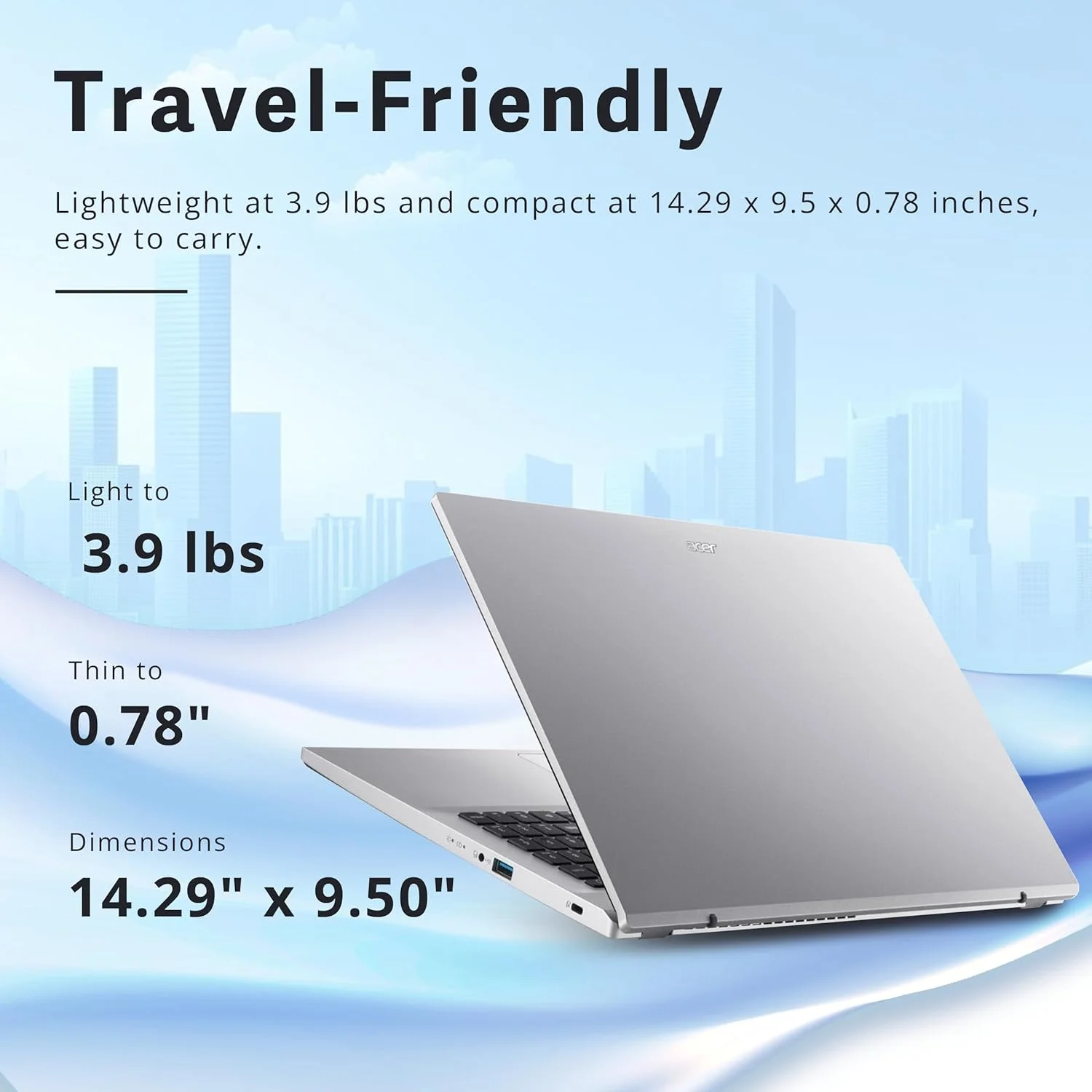 لپ تاپ Acer Aspire 3، صفحه نمایش 15.6 اینچی FHD، رم 40 گیگابایتی، حافظه 1.16 ترابایتی (1 ترابایت SSD و ست داکینگ استیشن 160 گیگابایتی)، AMD Ryzen 7 5700U، گرافیک AMD Radeon، نقره ای، ویندوز 11 پرو، صفحه کلید عددی، دوربین جلو، WiFi 6