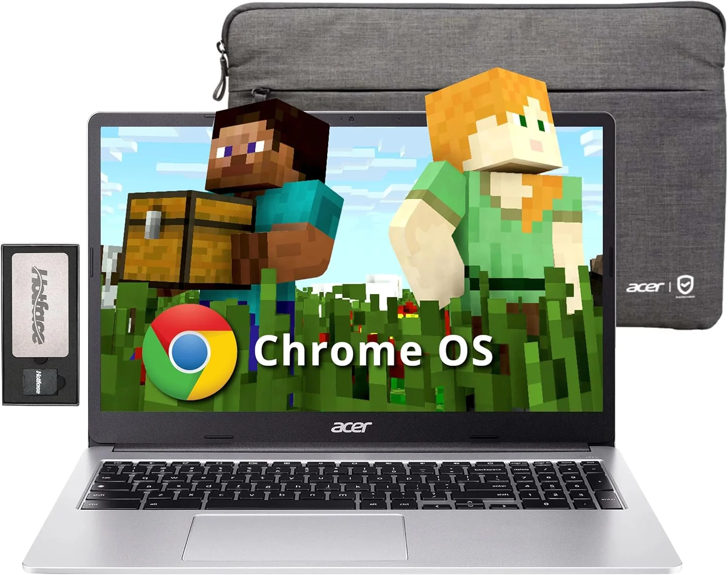 لپ تاپ Acer Chromebook 315، صفحه نمایش 15.6 اینچی HD، پردازنده Intel Pentium N6000، رم 4 گیگابایتی LPDDR4X، حافظه 288 گیگابایتی (128 گیگابایت eMMC + 160 گیگابایت داک استیشن)، صفحه کلید Num Pad، Wi-Fi 6، عمر باتری طولانی، سیستم عامل Chrome، نقره ای