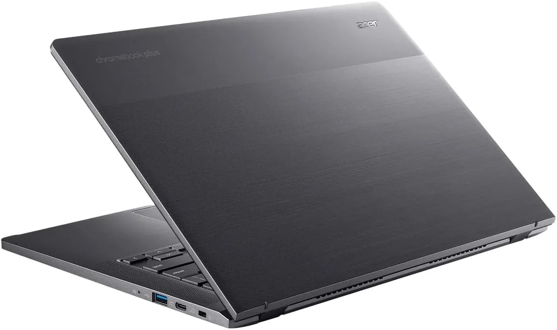 لپ تاپ Acer Chromebook Plus 514 با هوش مصنوعی گوگل، پردازنده 8 هسته ای Intel i3-N305، رم 8 گیگابایتی LPDDR5، حافظه SSD 512 گیگابایتی، صفحه نمایش لمسی 14 اینچی FHD 1920 x 1080 IPS، وای فای 6E، وب کم 1080P، سیستم عامل Chrome، وب کم 1080p، عمر باتری طولانی