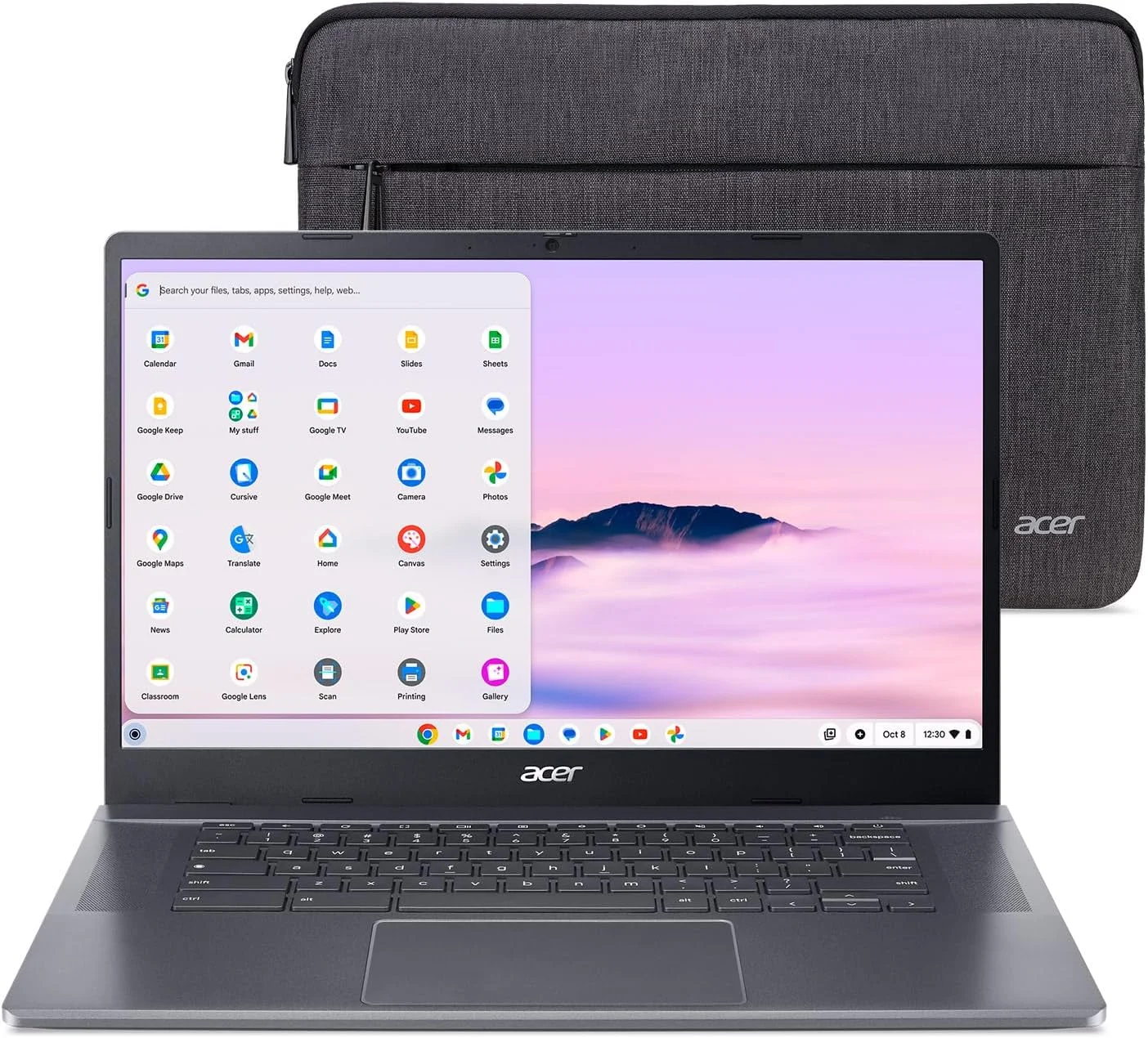 لپ تاپ Acer Chromebook Plus 515 با هوش مصنوعی گوگل - صفحه نمایش لمسی 15.6 اینچی Full HD 1920 x 1080 IPS | پردازنده Intel Core i3-1305U | 8 گیگابایت LPDDR5X | 256 گیگابایت SSD | Wi-Fi 6E | دوربین FHD | سیستم عامل Chrome | CB515-2HT-33M4