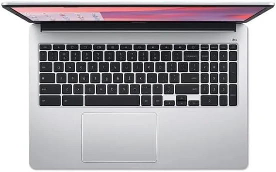 لپ تاپ Acer Chromebook 315، صفحه نمایش 15.6 اینچی FHD، پردازنده Intel Celeron N4500، رم 4 گیگابایتی، حافظه eMMC 64 گیگابایتی، وب کم، سیستم عامل Chrome، نقره ای خالص، شامل آستین محافظ، کارت SD 64 گیگابایتی TWE