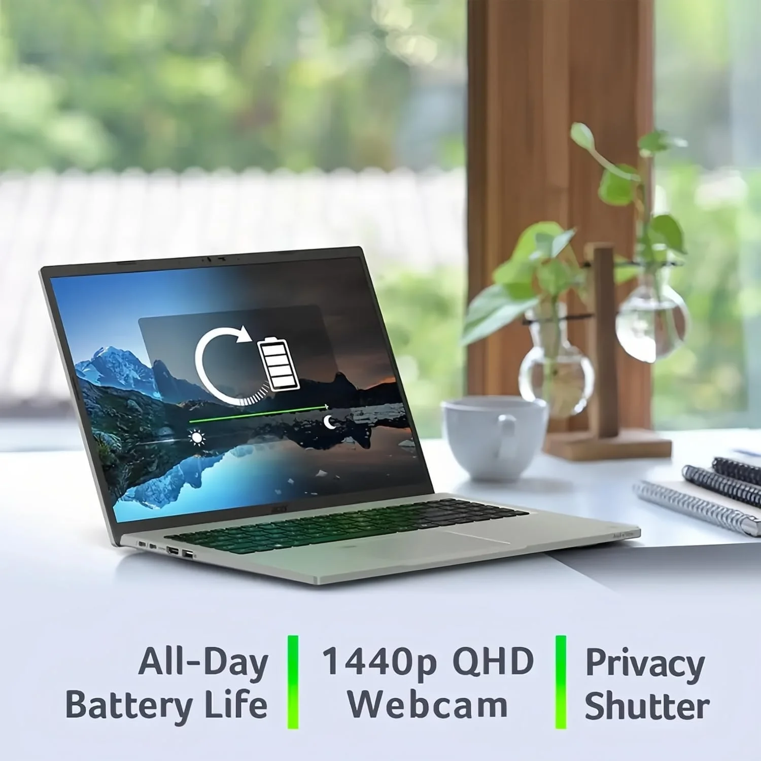 لپ تاپ 16 اینچی هوش مصنوعی ایسر، صفحه نمایش 16 اینچی WQXGA، پردازنده Intel Core Ultra 7 155U، رم 16 گیگابایتی LPDDR5X، حافظه SSD 512 گیگابایتی PCIe 4.0، وب کم QHD، WiFi 6E، به همراه هدست بی سیم 2.4 گیگاهرتز و آفیس مادام العمر 2019، ویندوز 11 هوم لپ تاپ 16 اینچی هوش مصنوعی ایسر، صفحه نمایش 16 اینچی WQXGA، پردازنده Intel Core Ultra 7 155U، رم 16 گیگابایتی LPDDR5X، حافظه SSD 512 گیگابایتی PCIe 4.0، وب کم QHD، WiFi 6E، به همراه هدست بی سیم 2.4 گیگاهرتز و آفیس مادام العمر 2019، ویندوز 11 هوم