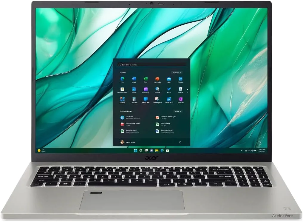 لپ تاپ ایسر 2025 | Aspire Vero | نمایشگر 16 اینچی IPS با رزولوشن 2560x1600 | پردازنده Intel-12 Core Ultra 7 155U | رم 16 گیگابایتی LPDDR5 | حافظه SSD 2 ترابایتی | ویندوز 10 هوم | Wi-Fi 6E - BT 5.3 - کیبورد با نور پس زمینه - دوربین 1440p QHD - خاکستری سنگفرشی