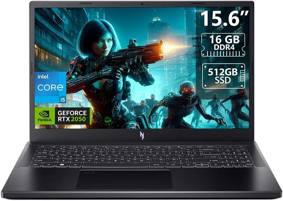 لپ تاپ گیمینگ Acer Nitro V 15 با نمایشگر 15.6 اینچی، پردازنده Core i5-13420H، رم 16 گیگابایتی DDR5، حافظه SSD 512 گیگابایتی، گرافیک 4 گیگابایتی Nvidia RTX 2050، ویندوز 11 انگلیسی، صفحه کلید انگلیسی، مشکی (ارتقا یافته)