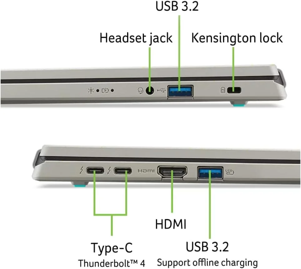 لپ تاپ ایسر 2025 | Aspire Vero | نمایشگر 16 اینچی IPS با رزولوشن 2560x1600 | پردازنده Intel-12 Core Ultra 7 155U | رم 16 گیگابایتی LPDDR5 | حافظه SSD 2 ترابایتی | ویندوز 10 هوم | Wi-Fi 6E - BT 5.3 - کیبورد با نور پس زمینه - دوربین 1440p QHD - خاکستری سنگفرشی
