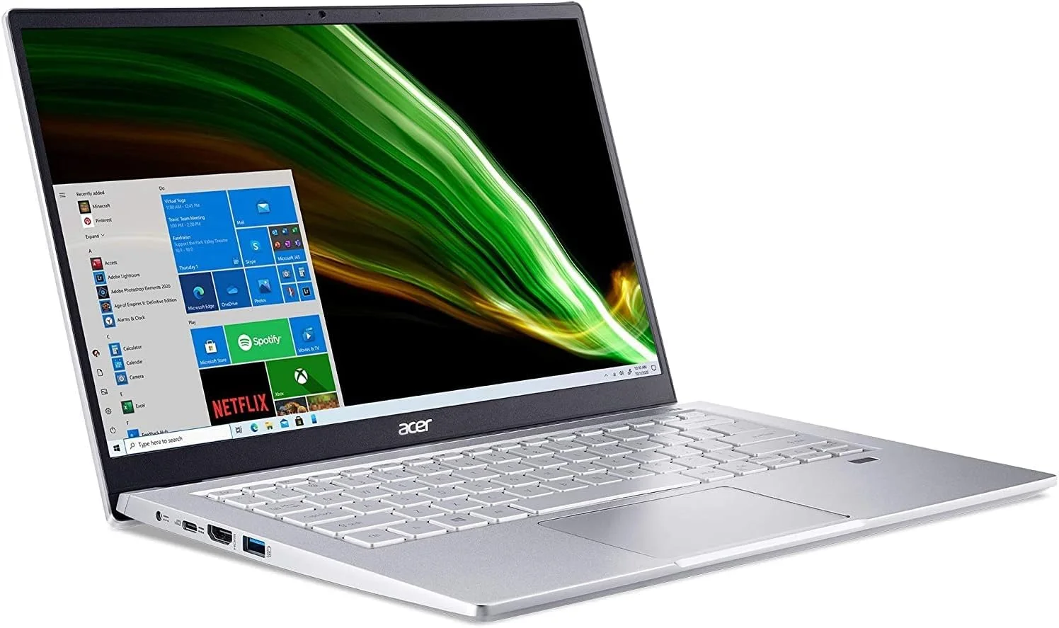 لپ تاپ سبک و باریک Acer Swift 3 14" FHD مدل 2022، پردازنده AMD Ryzen 7 5700U هشت هسته ای، 8 گیگابایت رم، 1 ترابایت NVMe SSD، صفحه نمایش 100% sRGB، WiFi 6، کیبورد با نور پس زمینه، حسگر اثر انگشت، HDMI، USB A&C لپ تاپ سبک و باریک Acer Swift 3 14" FHD مدل 2022، پردازنده AMD Ryzen 7 5700U هشت هسته ای، 8 گیگابایت رم، 1 ترابایت NVMe SSD، صفحه نمایش 100% sRGB، WiFi 6، کیبورد با نور پس زمینه، حسگر اثر انگشت، HDMI، USB A&C