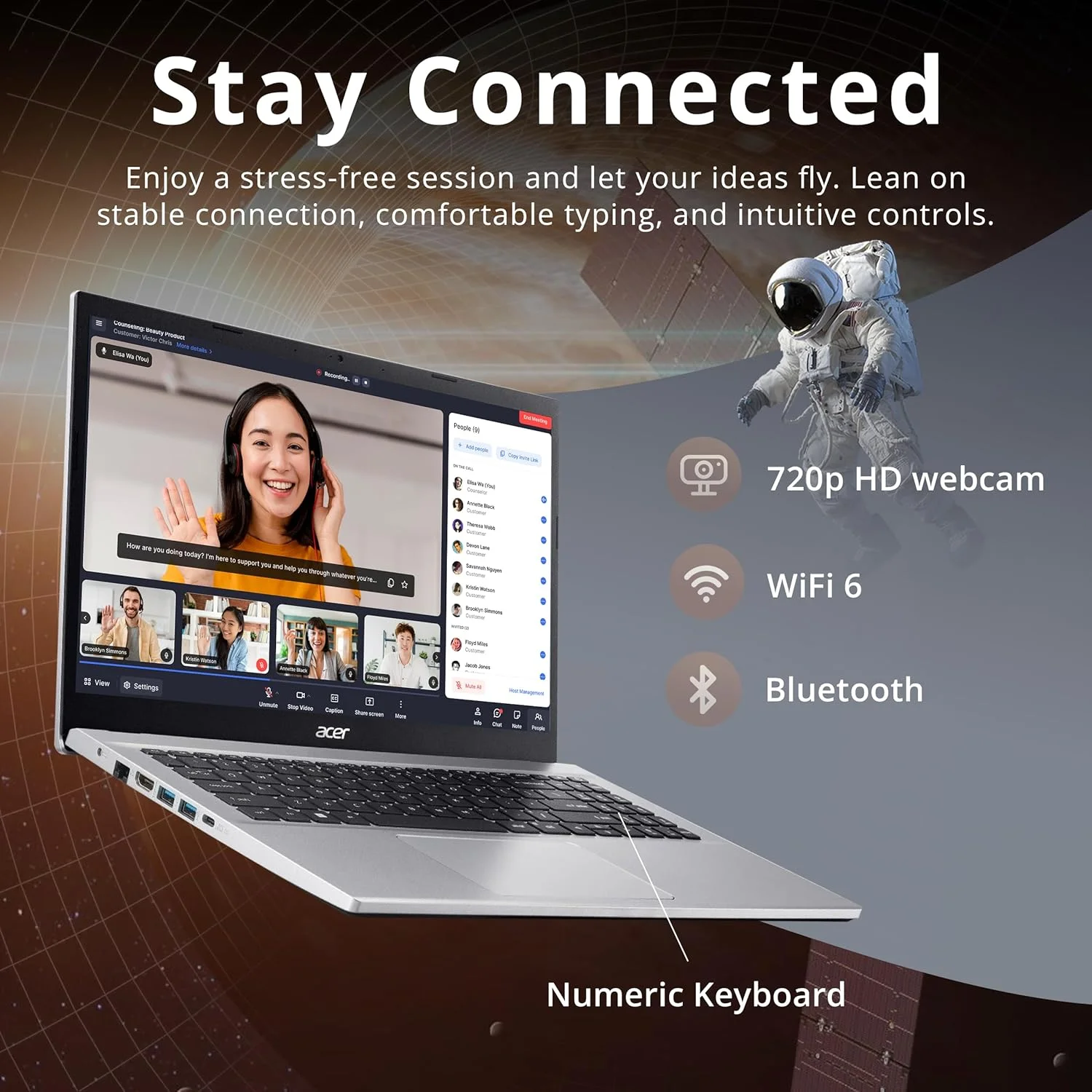 لپ تاپ ممتاز 15.6 اینچی FHD ایسر برای کسب و کار و دانشجویان، AMD Ryzen 7 5700U (بهتر از Intel i7-1165G7)، رم 40 گیگابایتی، حافظه 1.16 ترابایتی (1 ترابایت SSD + مجموعه ایستگاه docking 160 گیگابایتی)، Numpad، وب کم، WiFi 6، Win 11 Pro، نقره ای