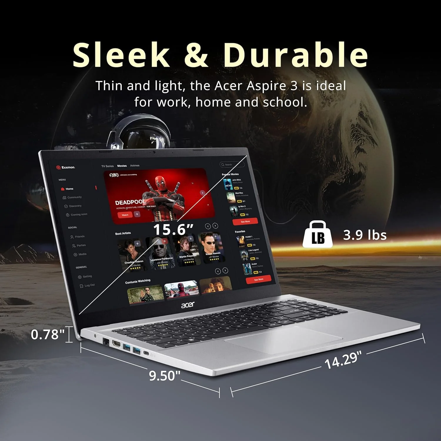 لپ تاپ ممتاز 15.6 اینچی FHD ایسر برای کسب و کار و دانشجویان، AMD Ryzen 7 5700U (بهتر از Intel i7-1165G7)، رم 40 گیگابایتی، حافظه 1.16 ترابایتی (1 ترابایت SSD + مجموعه ایستگاه docking 160 گیگابایتی)، Numpad، وب کم، WiFi 6، Win 11 Pro، نقره ای