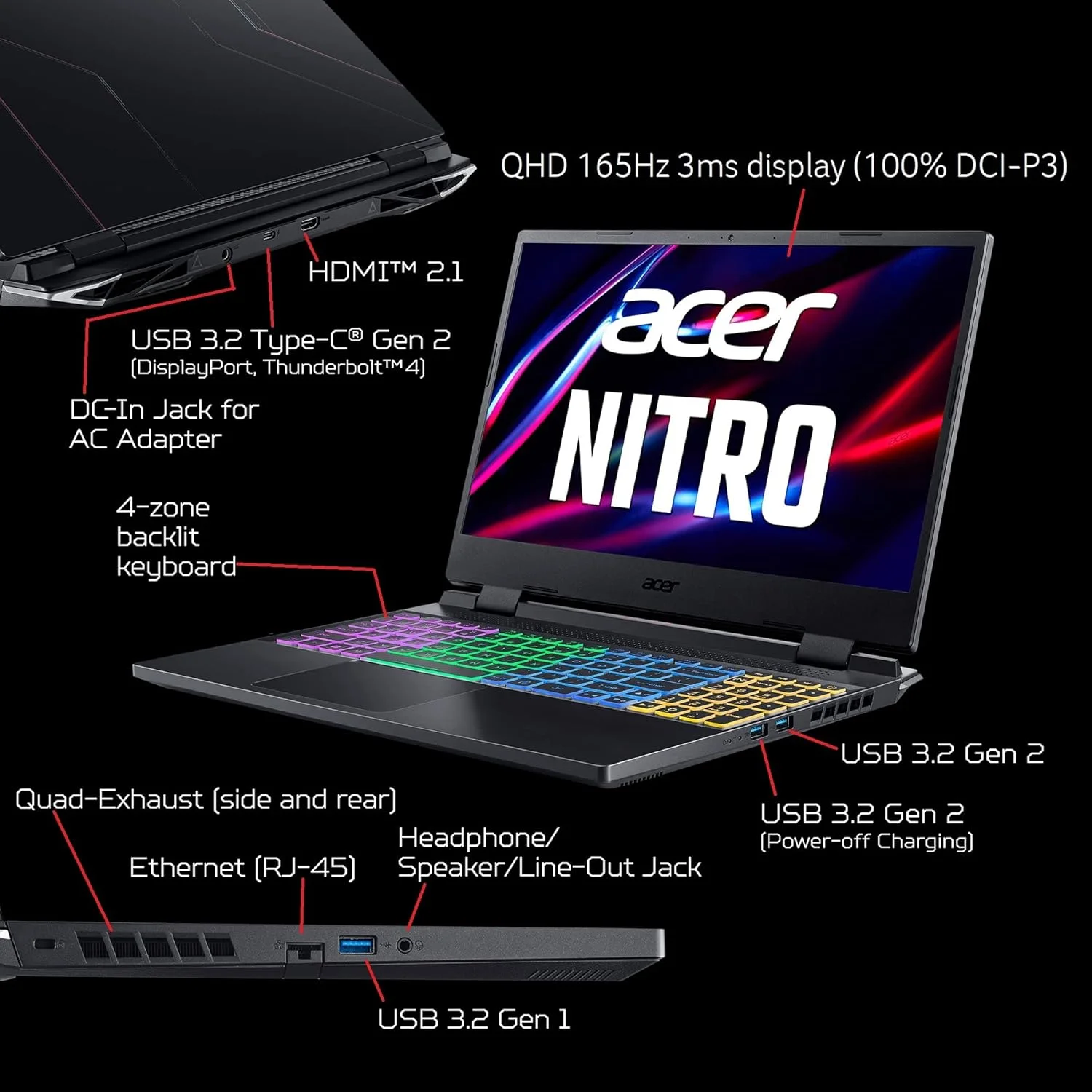 لپ تاپ گیمینگ Acer Nitro 5 AN515-58-7583 | پردازنده Intel Core i7-12700H | کارت گرافیک NVIDIA GeForce RTX 3070 Ti | صفحه نمایش 15.6 اینچی QHD 165Hz 3ms IPS | رم 16 گیگابایتی DDR4 | حافظه SSD 2 ترابایتی در RAID 0 | Killer WiFi 6 | کیبورد RGB لپ تاپ گیمینگ Acer Nitro 5 AN515-58-7583 | پردازنده Intel Core i7-12700H | کارت گرافیک NVIDIA GeForce RTX 3070 Ti | صفحه نمایش 15.6 اینچی QHD 165Hz 3ms IPS | رم 16 گیگابایتی DDR4 | حافظه SSD 2 ترابایتی در RAID 0 | Killer WiFi 6 | کیبورد RGB
