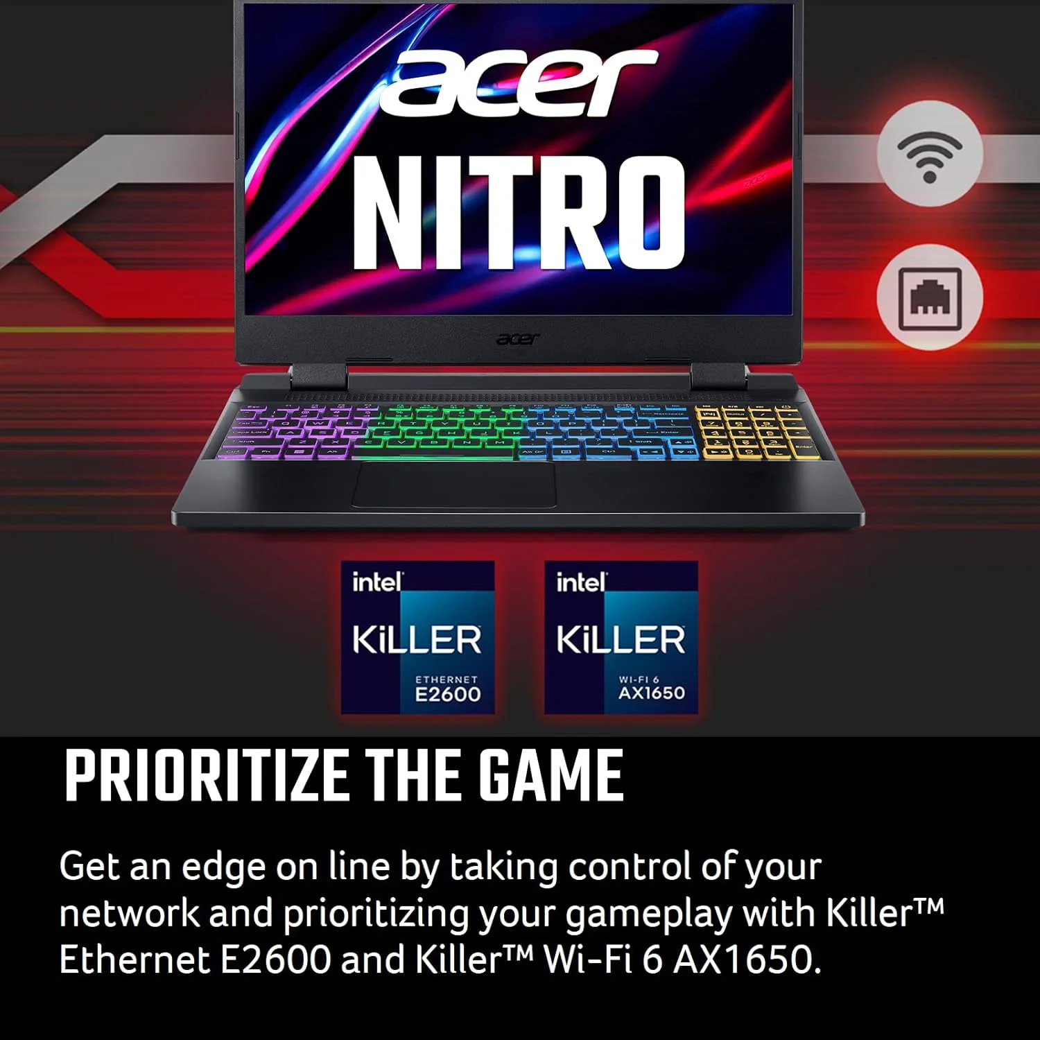 لپ تاپ گیمینگ Acer Nitro 5 AN515-58-7583 | پردازنده Intel Core i7-12700H | کارت گرافیک NVIDIA GeForce RTX 3070 Ti | صفحه نمایش 15.6 اینچی QHD 165Hz 3ms IPS | رم 16 گیگابایتی DDR4 | حافظه SSD 2 ترابایتی در RAID 0 | Killer WiFi 6 | کیبورد RGB لپ تاپ گیمینگ Acer Nitro 5 AN515-58-7583 | پردازنده Intel Core i7-12700H | کارت گرافیک NVIDIA GeForce RTX 3070 Ti | صفحه نمایش 15.6 اینچی QHD 165Hz 3ms IPS | رم 16 گیگابایتی DDR4 | حافظه SSD 2 ترابایتی در RAID 0 | Killer WiFi 6 | کیبورد RGB