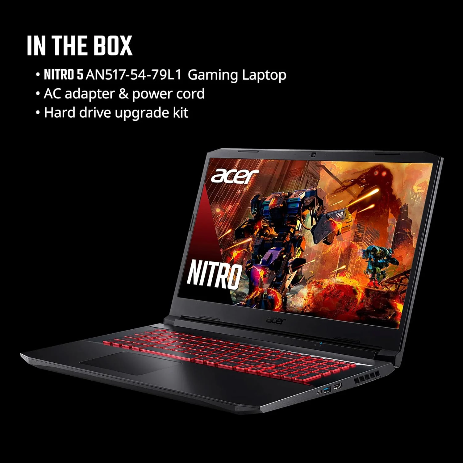 لپ تاپ گیمینگ Acer Nitro 5 AN517-54-79L1 | پردازنده Intel Core i7-11800H | کارت گرافیک NVIDIA GeForce RTX 3050Ti | صفحه نمایش 17.3 اینچی FHD 144Hz IPS | رم 16 گیگابایتی DDR4 | حافظه SSD NVMe 1 ترابایتی | Killer Wi-Fi 6 | کیبورد با نور پس زمینه | ویندوز 11 لپ تاپ گیمینگ Acer Nitro 5 AN517-54-79L1 | پردازنده Intel Core i7-11800H | کارت گرافیک NVIDIA GeForce RTX 3050Ti | صفحه نمایش 17.3 اینچی FHD 144Hz IPS | رم 16 گیگابایتی DDR4 | حافظه SSD NVMe 1 ترابایتی | Killer Wi-Fi 6 | کیبورد با نور پس زمینه | ویندوز 11