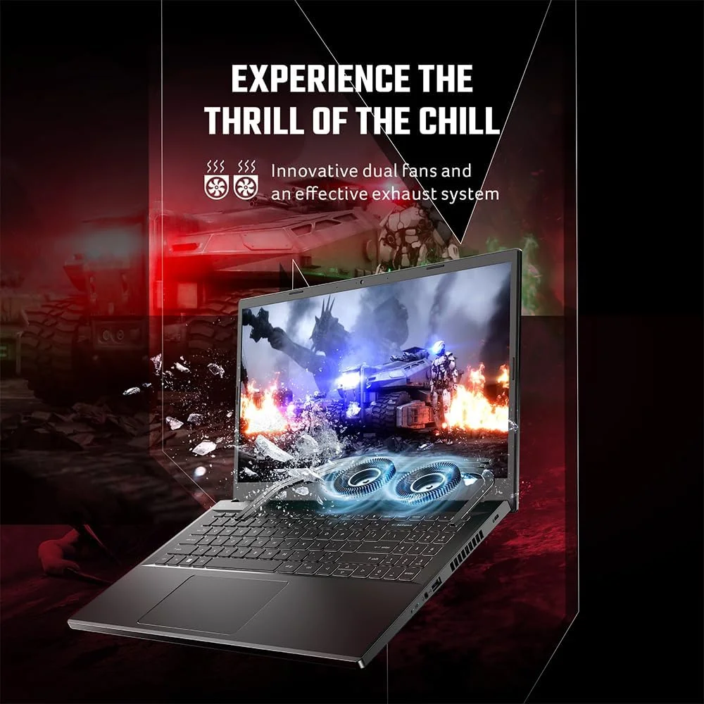 جدیدترین لپ تاپ گیمینگ Acer Nitro V 15 ANV15-51 2023، پردازنده Intel Core i5-13420H، رم 16 گیگابایتی DDR5، حافظه SSD 512 گیگابایتی، صفحه نمایش 15.6 اینچی FHD 144 هرتز، کارت گرافیک NVIDIA RTX 3050 6GB، کیبورد با نور پس زمینه، Thunderbolt 4، ویندوز 11