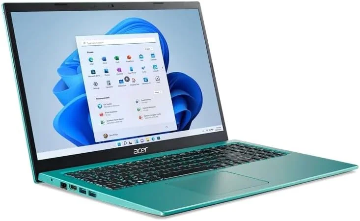 لپ تاپ باریک و ضروری Acer Aspire 3، صفحه نمایش 15.6 اینچی Full HD، رم 20 گیگابایتی، حافظه SSD 1 ترابایتی، پردازنده Intel Core i3، اترنت Rj-45، وب کم HD، HDMI، عمر باتری طولانی، ویندوز 11، آبی-سبز، به همراه لوازم جانبی GM لپ تاپ باریک و ضروری Acer Aspire 3، صفحه نمایش 15.6 اینچی Full HD، رم 20 گیگابایتی، حافظه SSD 1 ترابایتی، پردازنده Intel Core i3، اترنت Rj-45، وب کم HD، HDMI، عمر باتری طولانی، ویندوز 11، آبی-سبز، به همراه لوازم جانبی GM