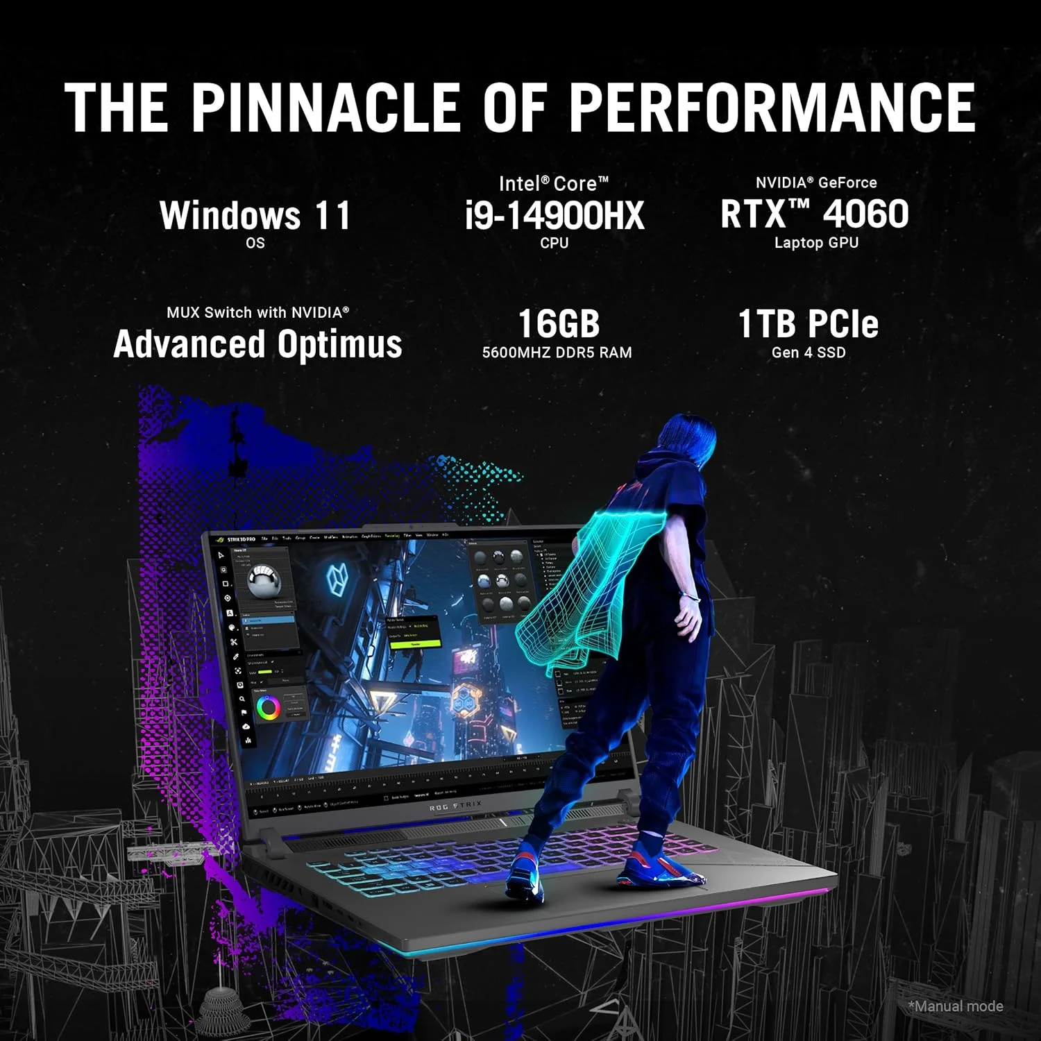 لپ تاپ گیمینگ ایسوس ROG Strix G16 (2024)، نمایشگر 16 اینچی Nebula با نسبت تصویر 16:10 QHD 240Hz، کارت گرافیک GeForce RTX 4060، پردازنده Intel® Core™ i9-14900HX، رم 16 گیگابایتی DDR5-5600، حافظه SSD 1 ترابایتی PCIe، Wi-Fi 6E، ویندوز 11، G614JVR-ES94 لپ تاپ گیمینگ ایسوس ROG Strix G16 (2024)، نمایشگر 16 اینچی Nebula با نسبت تصویر 16:10 QHD 240Hz، کارت گرافیک GeForce RTX 4060، پردازنده Intel® Core™ i9-14900HX، رم 16 گیگابایتی DDR5-5600، حافظه SSD 1 ترابایتی PCIe، Wi-Fi 6E، ویندوز 11، G614JVR-ES94