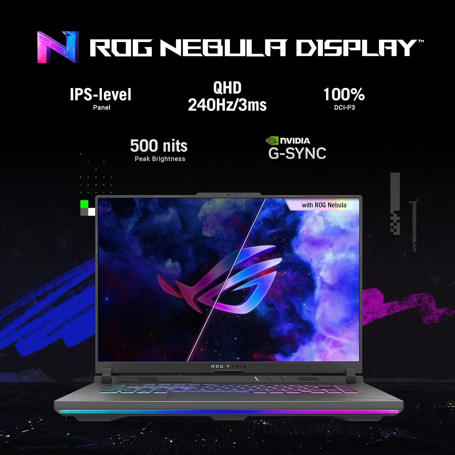 لپ تاپ گیمینگ ایسوس ROG Strix G16 (2024)، نمایشگر 16 اینچی Nebula با نسبت تصویر 16:10 QHD 240Hz، کارت گرافیک GeForce RTX 4060، پردازنده Intel® Core™ i9-14900HX، رم 16 گیگابایتی DDR5-5600، حافظه SSD 1 ترابایتی PCIe، Wi-Fi 6E، ویندوز 11، G614JVR-ES94 لپ تاپ گیمینگ ایسوس ROG Strix G16 (2024)، نمایشگر 16 اینچی Nebula با نسبت تصویر 16:10 QHD 240Hz، کارت گرافیک GeForce RTX 4060، پردازنده Intel® Core™ i9-14900HX، رم 16 گیگابایتی DDR5-5600، حافظه SSD 1 ترابایتی PCIe، Wi-Fi 6E، ویندوز 11، G614JVR-ES94