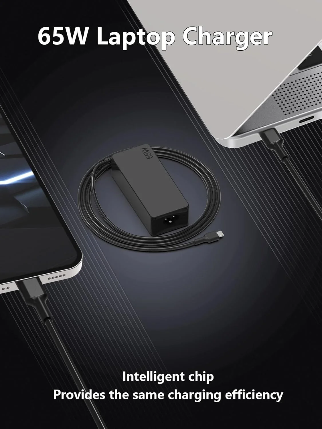 شارژر لپ تاپ 65 واتی USB C، سازگار با تمام دستگاه های Type C، سازگار با Lenovo Thinkpad/Yoga، Latitude 5420، Hp، Samsung، Asus، Acer، Huawei، Macbook