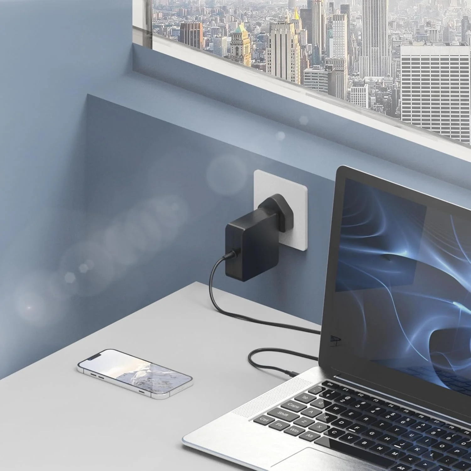 شارژر لپ تاپ 65 واتی USB-C، سازگار با کروم بوک های HP، لنوو ThinkPad Yoga، ایسوس، دل XPS، ایسر، سامسونگ، هواوی، شیائومی و سایر دستگاه های Type C