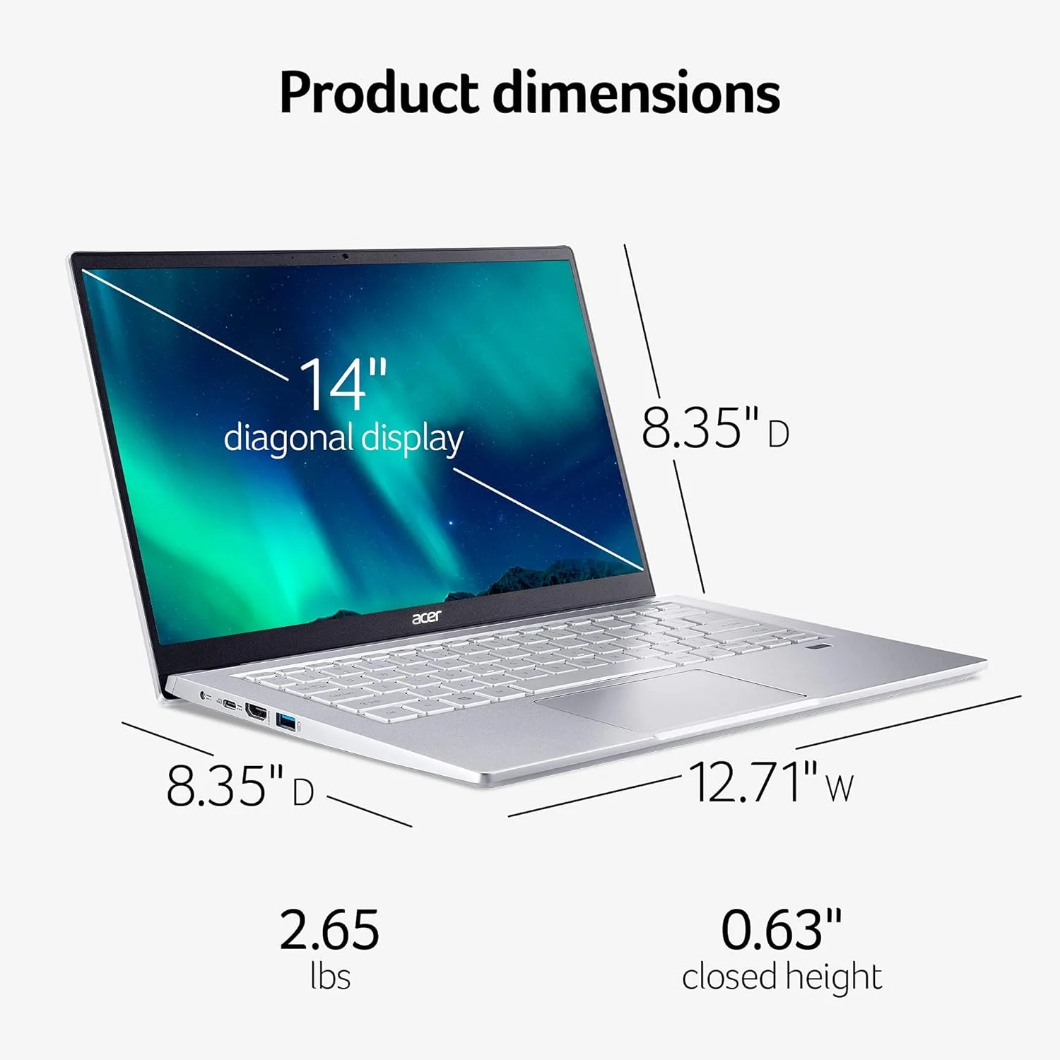 لپ تاپ سبک و باریک Acer Swift 3 | نمایشگر 14 اینچی Full HD IPS 100% sRGB | پردازنده هشت هسته ای AMD Ryzen 7 5700U | 8 گیگابایت LPDDR4X | 512 گیگابایت NVMe SSD | WiFi 6 | صفحه کلید با نور پس زمینه | FPR | آمازون الکسا | SF314-43-R2YY لپ تاپ سبک و باریک Acer Swift 3 | نمایشگر 14 اینچی Full HD IPS 100% sRGB | پردازنده هشت هسته ای AMD Ryzen 7 5700U | 8 گیگابایت LPDDR4X | 512 گیگابایت NVMe SSD | WiFi 6 | صفحه کلید با نور پس زمینه | FPR | آمازون الکسا | SF314-43-R2YY