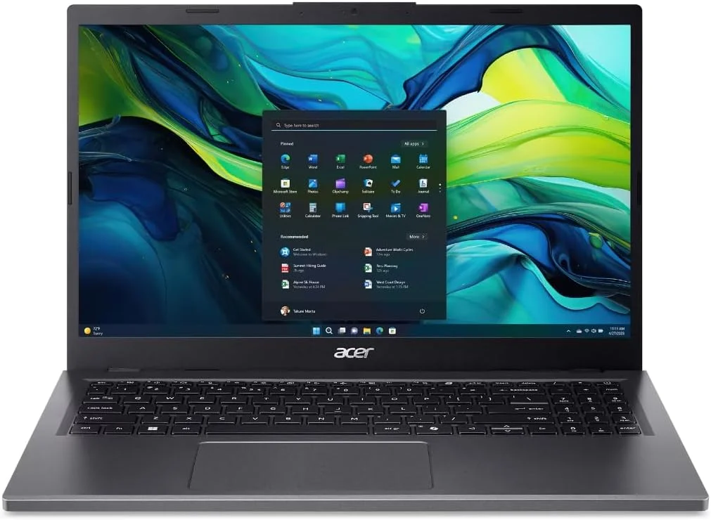 لپ تاپ 15.6 اینچی FHD ایسر اسپایر، AMD Ryzen 7 8840HS، رم 16 گیگابایتی DDR5، حافظه SSD 512 گیگابایتی، گرافیک Radeon، ویندوز 11 پرو، حسگر اثر انگشت، کیبورد با نور پس زمینه، Wi-Fi 6E، A15-41M-R52Y (ارتقا یافته) - آهن