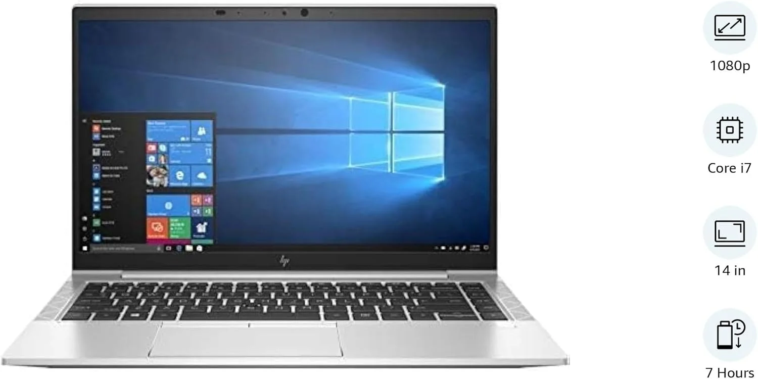 لپ تاپ تجاری ممتاز HP EliteBook 840 G7 14 اینچی FHD IPS (بازسازی شده)، نسل دهم پردازنده Intel Core i7-10610U، رم 16 گیگابایتی، 512 گیگابایت SSD، ویندوز 11 پرو