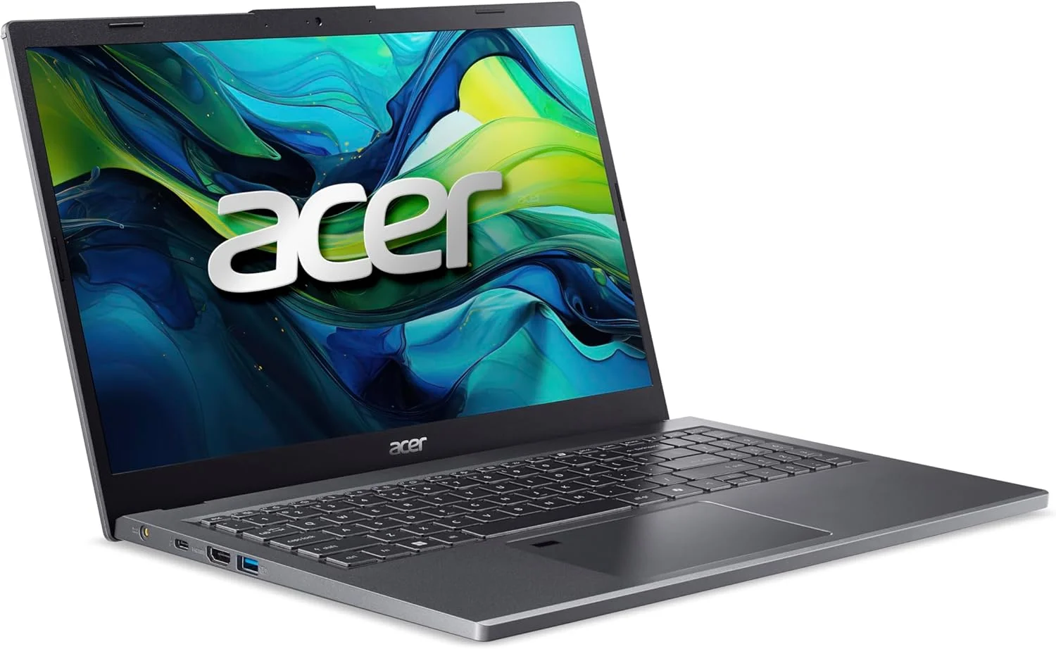 لپ تاپ Acer Aspire A15 نسل سیزدهم Intel Core i9-13900H با 14 هسته تا 5.40 گیگاهرتز / 16 گیگابایت رم LPDDR5 / 1 ترابایت حافظه SSD / گرافیک Intel Iris XE / صفحه نمایش 15.6 اینچی FHD IPS / ویندوز 11 هوم / WiFi-6E / کیبورد با نور پس زمینه / حسگر اثر انگشت / خاکستری استیل