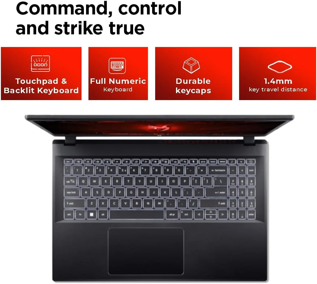 لپ تاپ گیمینگ Acer Nitro V 15 | پردازنده نسل سیزدهم Intel Core i7-13620H | رم 16 گیگابایت DDR5 | اس اس دی 1 ترابایت | کارت گرافیک NVIDIA GeForce RTX 3050 6GB | صفحه نمایش 15.6 اینچ FHD 144Hz IPS | ویندوز 11 پرو | ANV15-51-71PD (ارتقا یافته) - مشکی