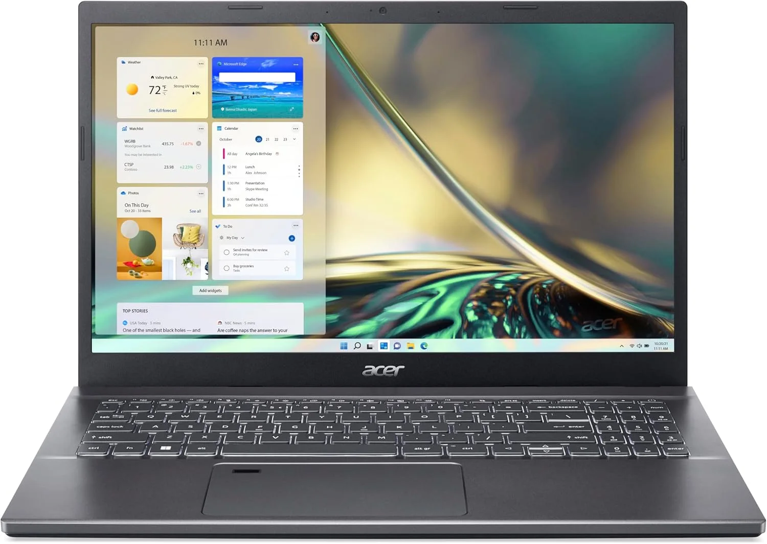 لپ تاپ Acer Aspire 5 A514 با پردازنده نسل سیزدهم Intel Core i7-1355U با 10 هسته تا 5.0 گیگاهرتز / 16 گیگابایت رم LPDDR5 / 1 ترابایت حافظه SSD / گرافیک Intel Iris XE / صفحه نمایش 14 اینچی WUXGA IPS ComfyView / خاکستری استیل، (NX.KHCEM.002)