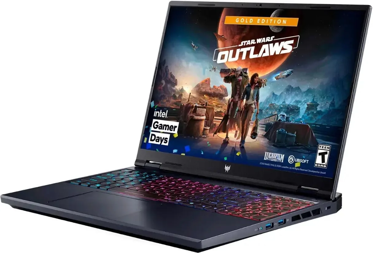 لپ تاپ گیمینگ Acer Predator Helios Neo 16، صفحه نمایش 16 اینچی WUXGA ComfyView IPS 165Hz، پردازنده Intel Core i9-14900HX، رم 16 گیگابایتی، SSD 1 ترابایتی، کارت گرافیک GeForce RTX 4060 8GB، کیبورد انگلیسی، ویندوز 11، مشکی