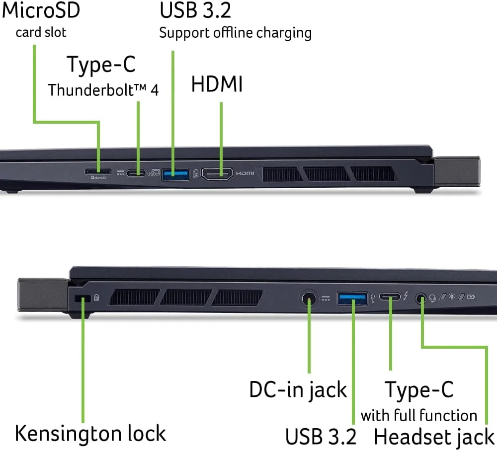 لپ تاپ گیمینگ ایسر Predator Helios Neo 14 | صفحه نمایش 14.5 اینچی WQXGA IPS 120 هرتز | مجهز به هوش مصنوعی | پردازنده Intel Core Ultra 7 155H | کارت گرافیک NVIDIA GeForce RTX 4060 | 16 گیگابایت LPDDR5X | 1 ترابایت SSD Gen 4 | PHN14-51-797W