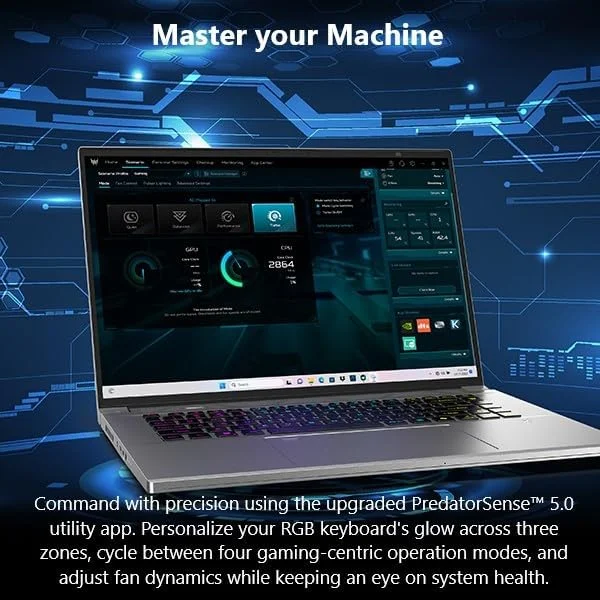 لپ تاپ گیمینگ و تولید محتوای Acer Predator Triton Neo 16 | نمایشگر 16 اینچی WQXGA+ 165Hz دارای گواهی Calman | مجهز به هوش مصنوعی | پردازنده Intel Core Ultra 9 185H | کارت گرافیک NVIDIA GeForce RTX 4070