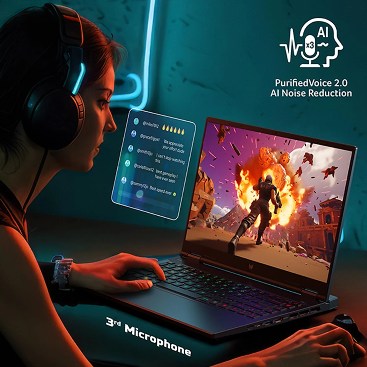 لپ تاپ گیمینگ ایسر Predator Helios Neo 14 | صفحه نمایش 14.5 اینچی WQXGA IPS 120 هرتز | مجهز به هوش مصنوعی | پردازنده Intel Core Ultra 7 155H | کارت گرافیک NVIDIA GeForce RTX 4060 | 16 گیگابایت LPDDR5X | 1 ترابایت SSD Gen 4 | PHN14-51-797W
