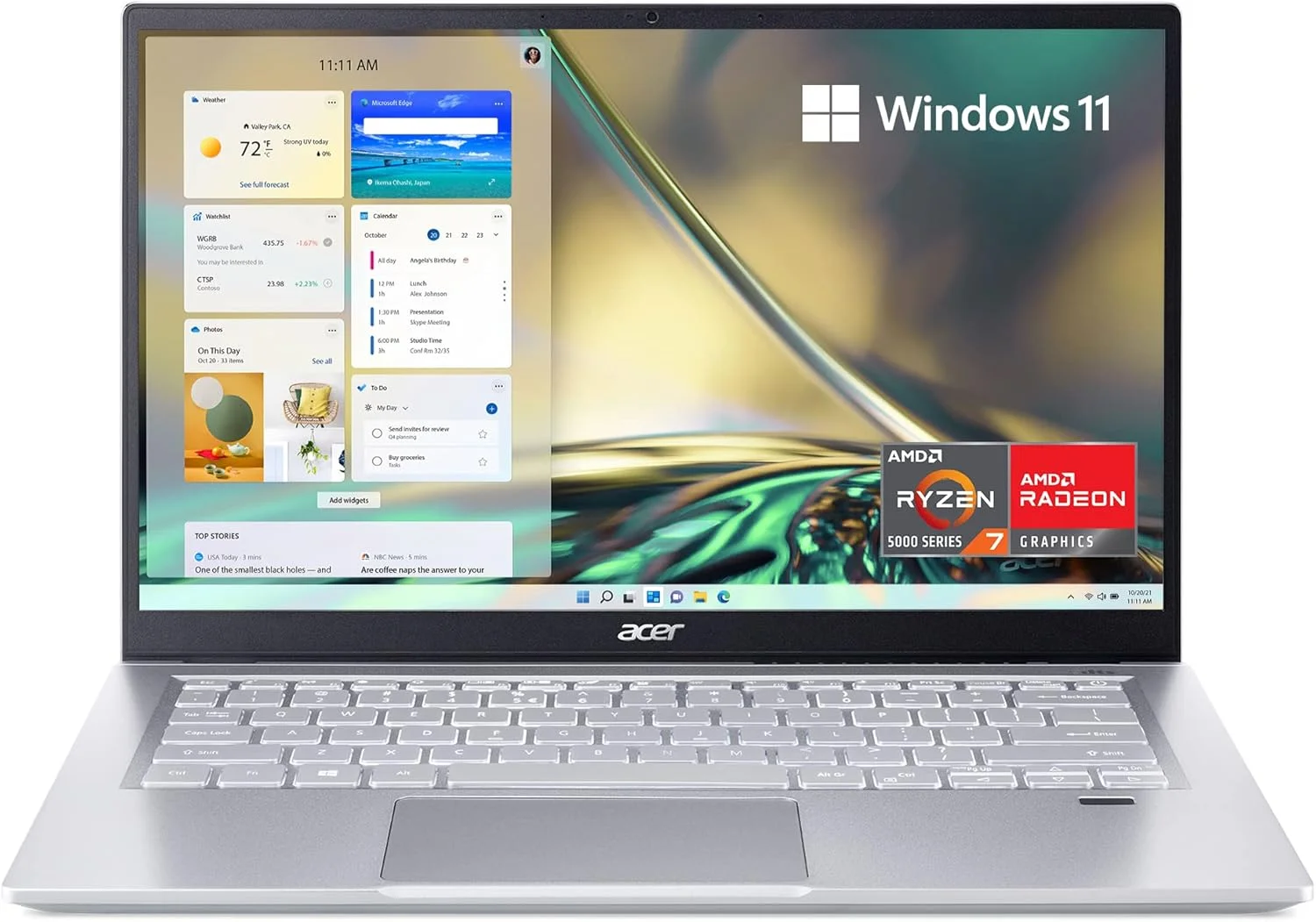 لپ تاپ Acer Swift 3 SF314-43-R6NE | صفحه نمایش 14 اینچی Full HD IPS | پردازنده هشت هسته ای AMD Ryzen 7 5700U | کارت گرافیک AMD Radeon | 16 گیگابایت LPDDR4X | 512 گیگابایت SSD | Wi-Fi 6 | حسگر اثر انگشت | کیبورد با نور پس زمینه | ویندوز 11
