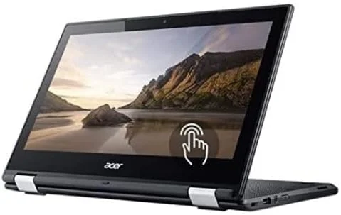 لپ تاپ 2 در 1 کروم بوک Acer R11 (بازسازی شده) با صفحه نمایش لمسی 11.6 اینچی با فروشگاه Google Play، پردازنده Intel Celeron/نسل ششم/4 گیگابایت رم/16 گیگابایت SSD/گرافیک یکپارچه مشکی