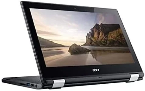 لپ تاپ 2 در 1 کروم بوک Acer R11 (بازسازی شده) با صفحه نمایش لمسی 11.6 اینچی با فروشگاه Google Play، پردازنده Intel Celeron/نسل ششم/4 گیگابایت رم/16 گیگابایت SSD/گرافیک یکپارچه مشکی