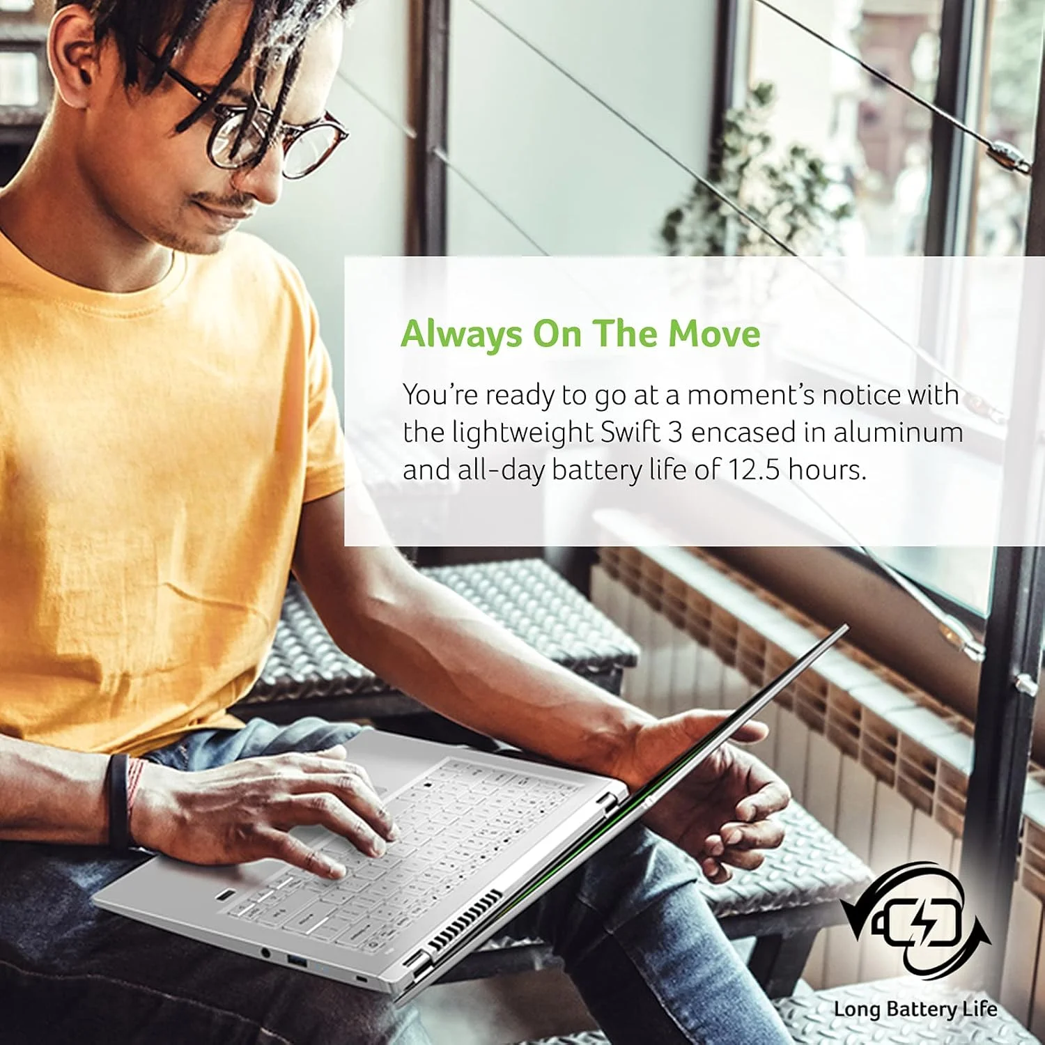 لپ تاپ Acer Swift 3 SF314-43-R6NE | صفحه نمایش 14 اینچی Full HD IPS | پردازنده هشت هسته ای AMD Ryzen 7 5700U | کارت گرافیک AMD Radeon | 16 گیگابایت LPDDR4X | 512 گیگابایت SSD | Wi-Fi 6 | حسگر اثر انگشت | کیبورد با نور پس زمینه | ویندوز 11