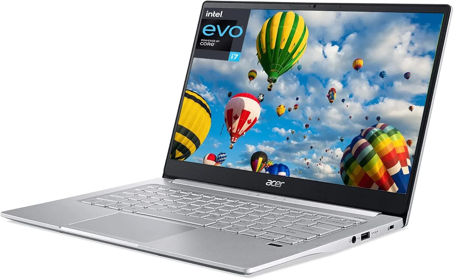 لپ تاپ تجاری سبک و باریک Acer Swift 3 مدل 2022، صفحه نمایش 14 اینچی FHD IPS، پردازنده Intel Core Evo i7-1165G7 تا 4.7 گیگاهرتز، 8 گیگابایت رم، 512 گیگابایت SSD، گرافیک Intel Iris Xe، حسگر اثر انگشت، صفحه کلید با نور پس زمینه، ویندوز 10