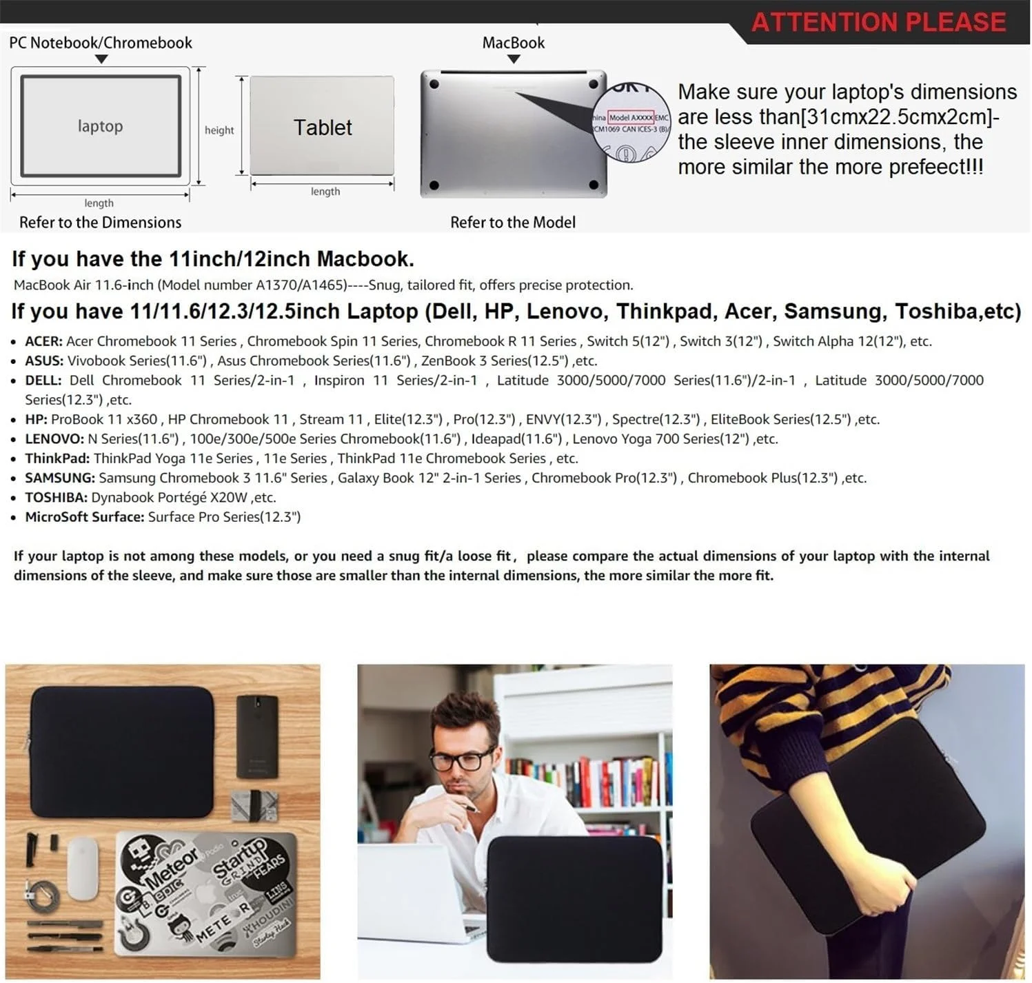 کیف محافظ لپ تاپ SKEIDO، کاور نرم و قابل حمل برای مک بوک 11 اینچ 12 اینچ، نوت بوک، اولترابوک، کروم بوک برای Dell HP Lenovo ThinkPad Asus Acer (11-11.6 اینچ، مشکی) کیف محافظ لپ تاپ SKEIDO، کاور نرم و قابل حمل برای مک بوک 11 اینچ 12 اینچ، نوت بوک، اولترابوک، کروم بوک برای Dell HP Lenovo ThinkPad Asus Acer (11-11.6 اینچ، مشکی)