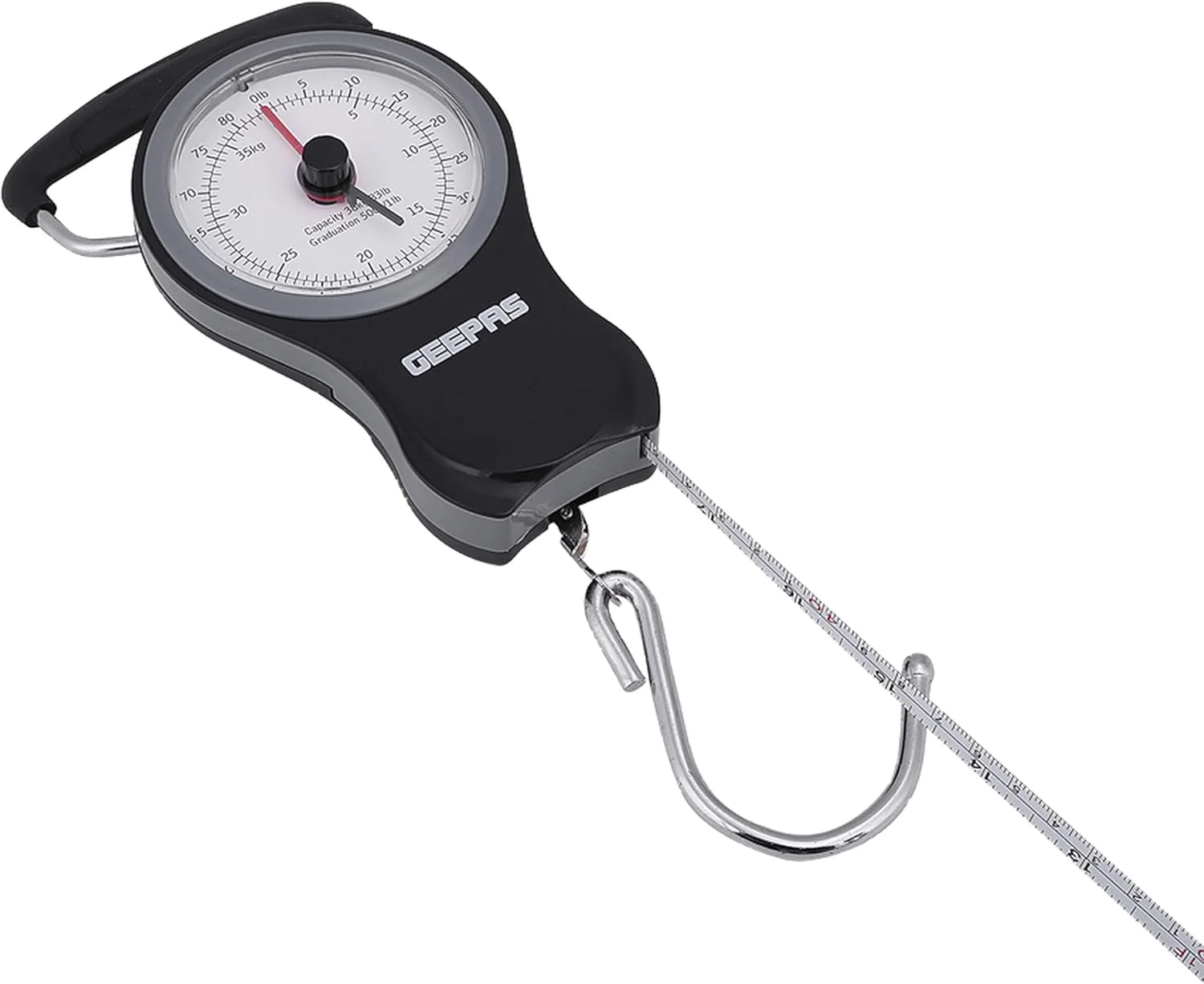 ترازو قابل حمل Geepas GLS46510 - ترازوی آویز چمدان ماهیگیری تعادل جرثقیل جیبی 38 کیلوگرم | ترازوی مکانیکی چمدان با نشانگر دوگانه و نوار 1 متری | 2 سال گارانتی ترازو قابل حمل Geepas GLS46510 - ترازوی آویز چمدان ماهیگیری تعادل جرثقیل جیبی 38 کیلوگرم | ترازوی مکانیکی چمدان با نشانگر دوگانه و نوار 1 متری | 2 سال گارانتی