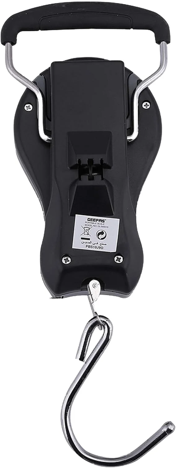 ترازو قابل حمل Geepas GLS46510 - ترازوی آویز چمدان ماهیگیری تعادل جرثقیل جیبی 38 کیلوگرم | ترازوی مکانیکی چمدان با نشانگر دوگانه و نوار 1 متری | 2 سال گارانتی ترازو قابل حمل Geepas GLS46510 - ترازوی آویز چمدان ماهیگیری تعادل جرثقیل جیبی 38 کیلوگرم | ترازوی مکانیکی چمدان با نشانگر دوگانه و نوار 1 متری | 2 سال گارانتی