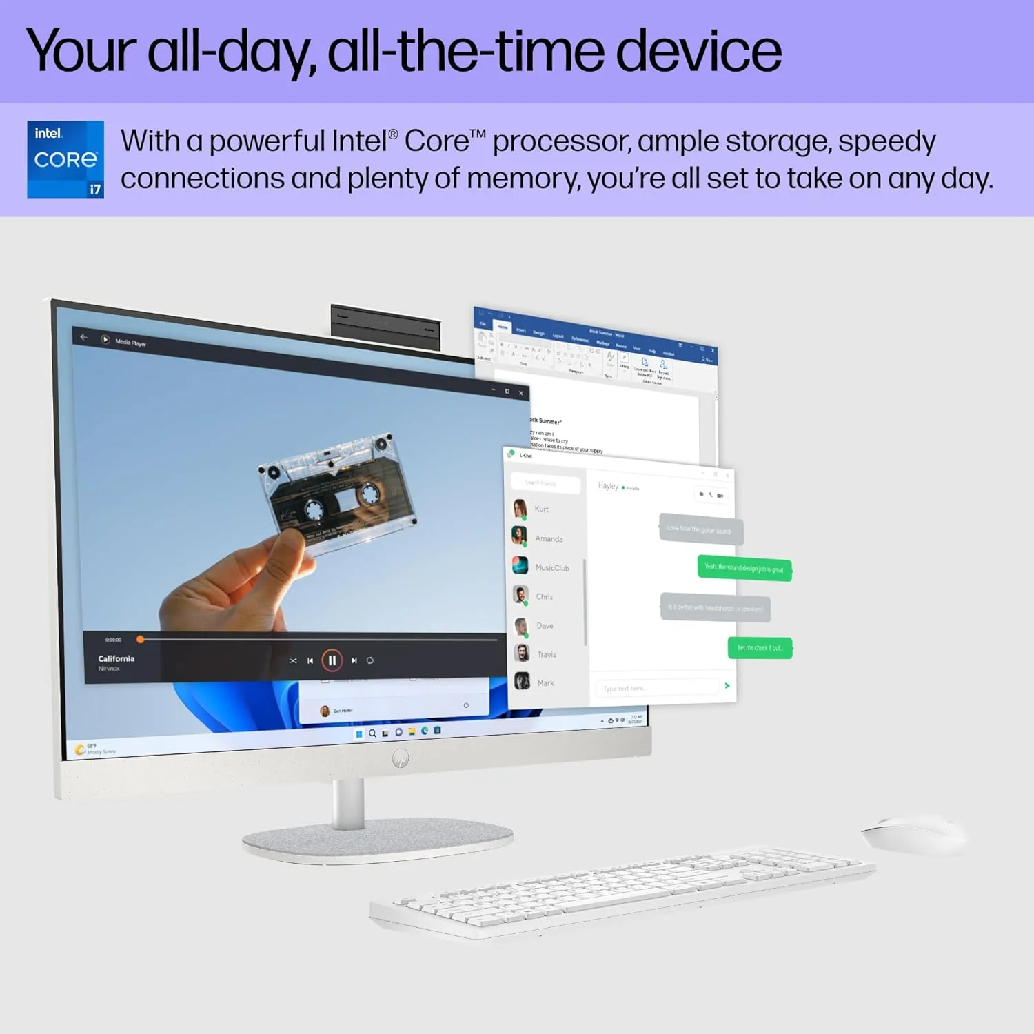 کامپیوتر رومیزی آل این وان 27 اینچی HP، نمایشگر FHD، پردازنده نسل سیزدهم Intel Core i7-1355U، رم 16 گیگابایتی، SSD 512 گیگابایتی، گرافیک Intel UHD، ویندوز 11، بدون قابلیت لمسی (قابل ارتقا)