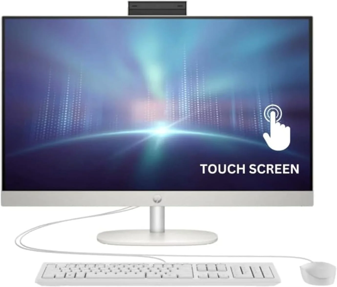 کامپیوتر همه کاره لمسی 27 اینچی جدید HP 2023، پردازنده نسل سیزدهم Intel Core i7-1355U | رم 16 گیگابایتی DDR4 | حافظه SSD 1 ترابایتی M.2 | گرافیک Intel® Iris® Xᵉ | ویندوز 11 پرو - سفید صدفی (ارتقا یافته)